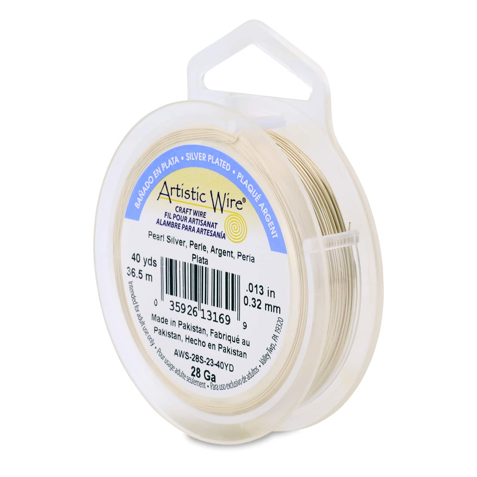 Artistic Wire® 28 Gauge Silver Plated Tarnish Resistant Colored Copper Craft Wire, 40yd.