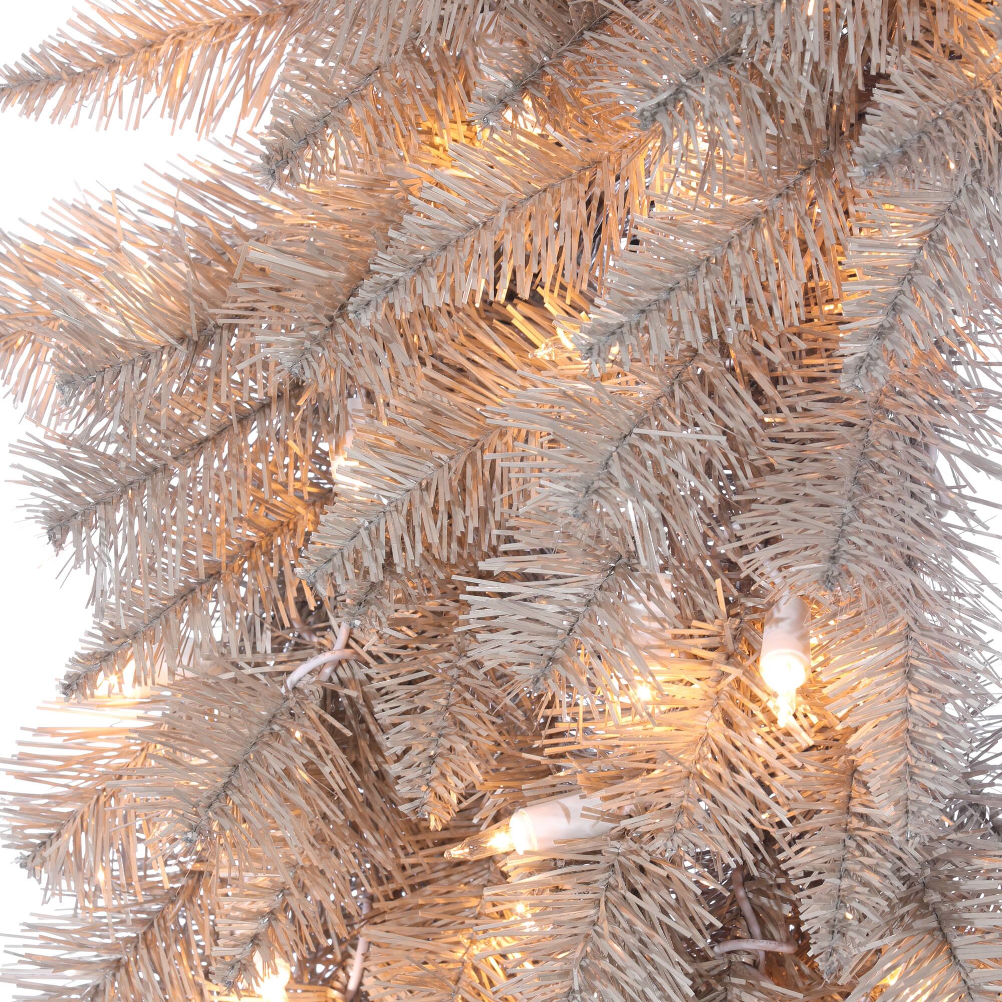 30&#x22; Pre-Lit Platinum Fir Artificial Christmas Wreath, Clear Dura-lit Incandescent Lights