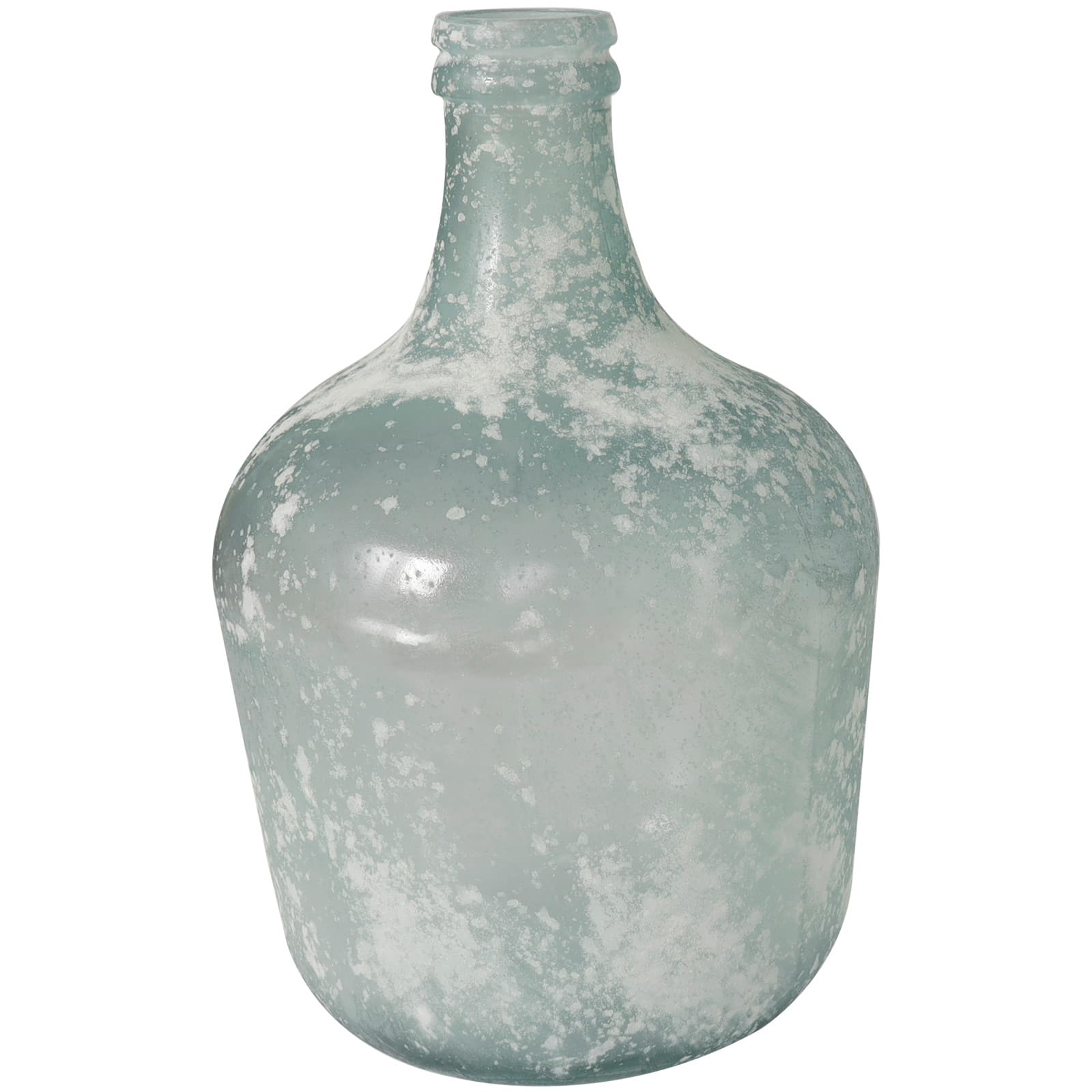 17&#x22; Frosted Spanish Bottle Recycled Glass Vase