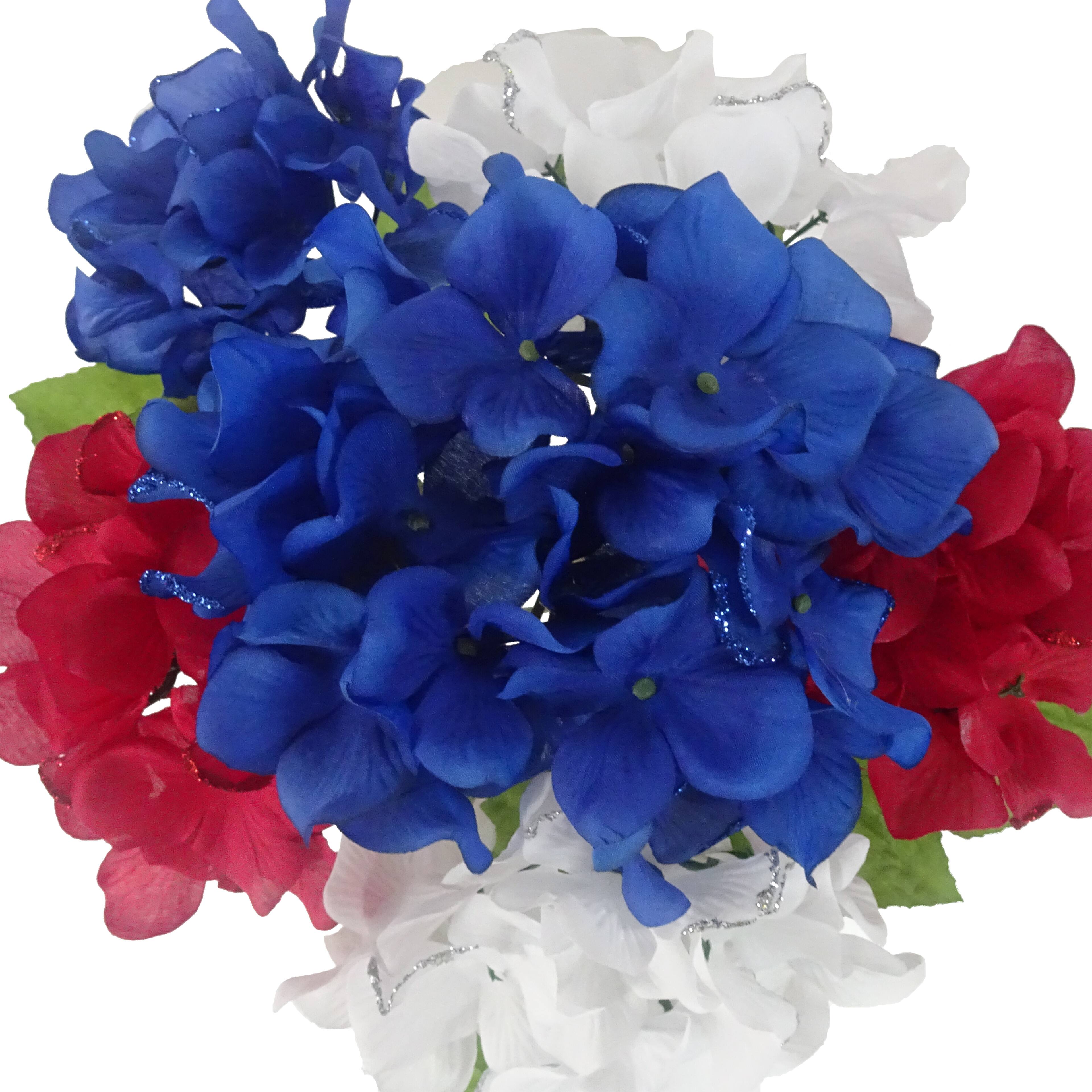16" Red, White & Blue Hydrangea Mix Bush by Celebrate It™