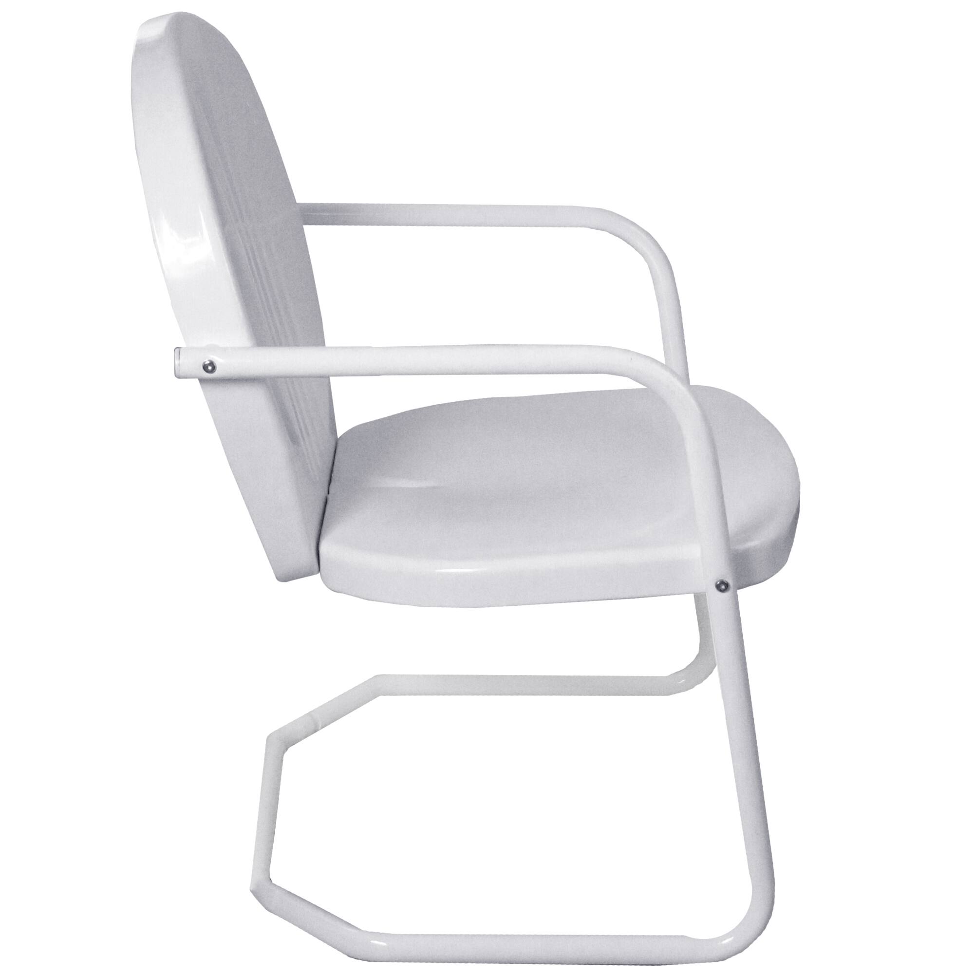 White Retro Metal Outdoor Tulip Chair