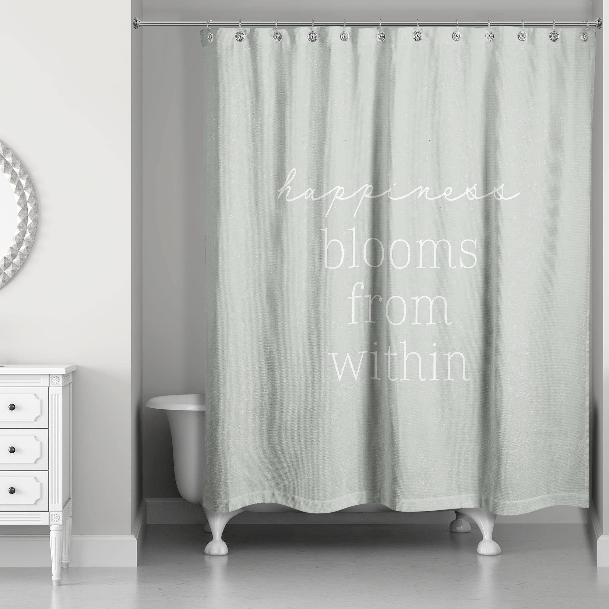 Happiness from Sage 71" x 74" Shower Curtain