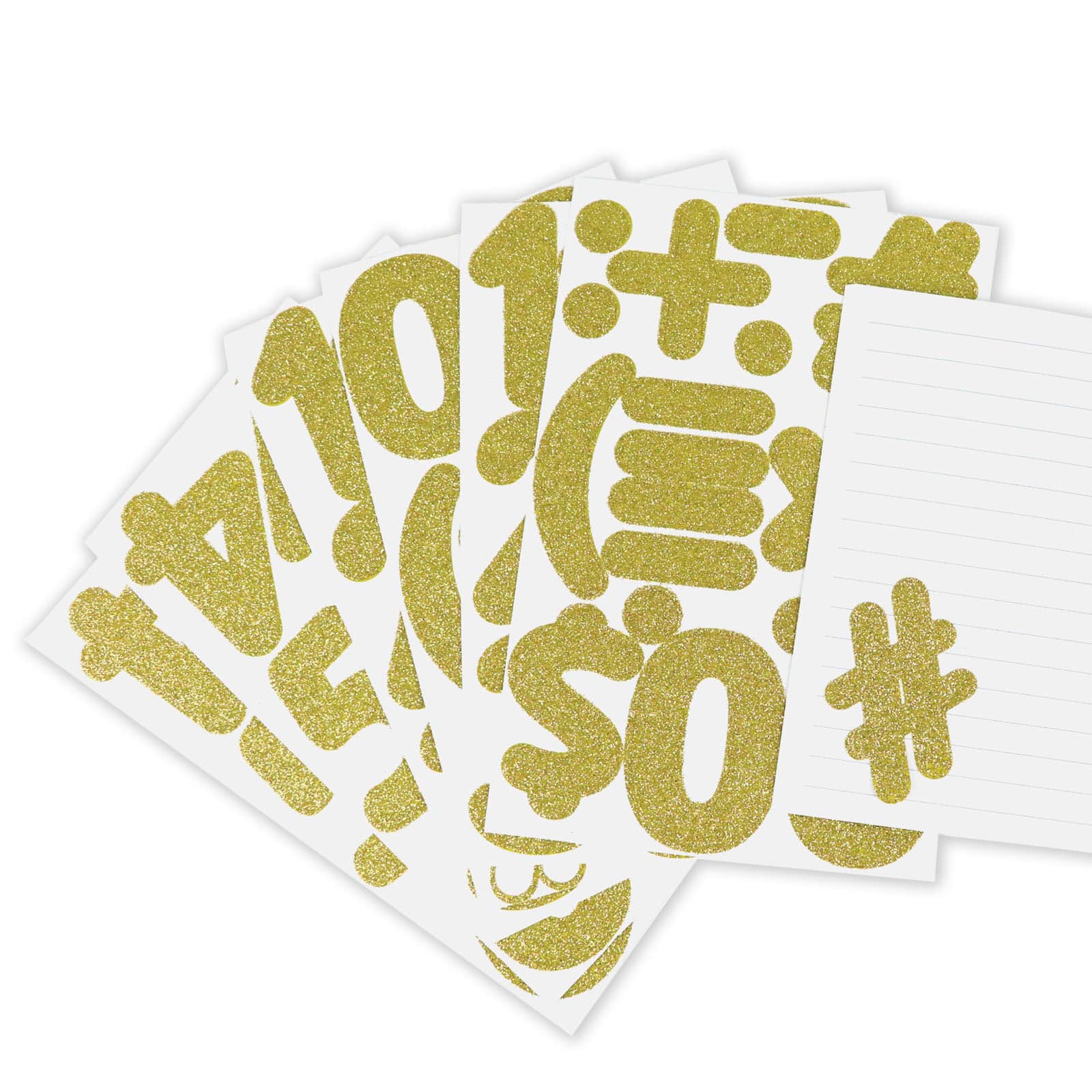 12 Pack: Gold Glitter Rounded Number Stickers by Recollections™