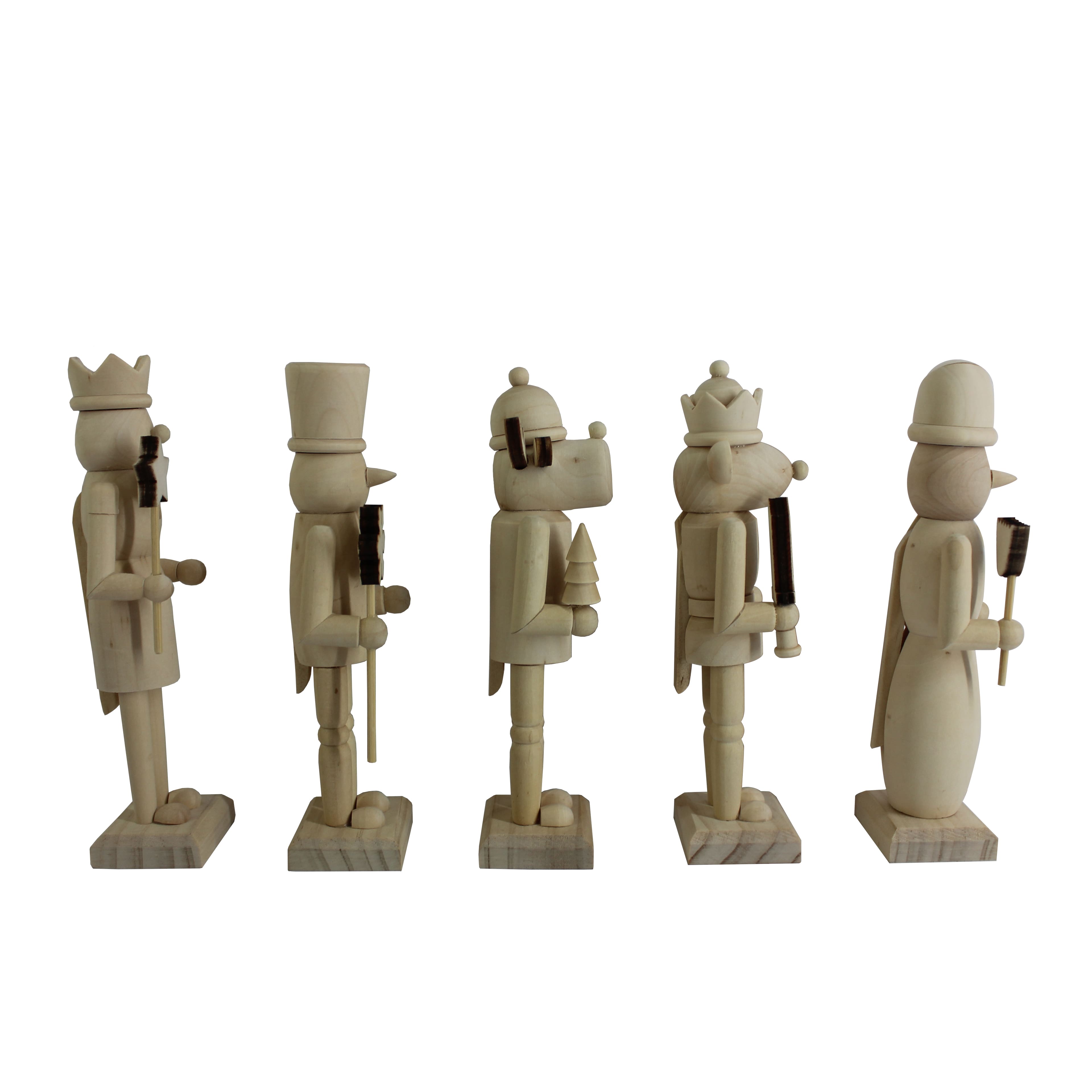 6&#x22; Whimsical 5 Piece DIY Pinewood Nutcracker Set by Make Market&#xAE;