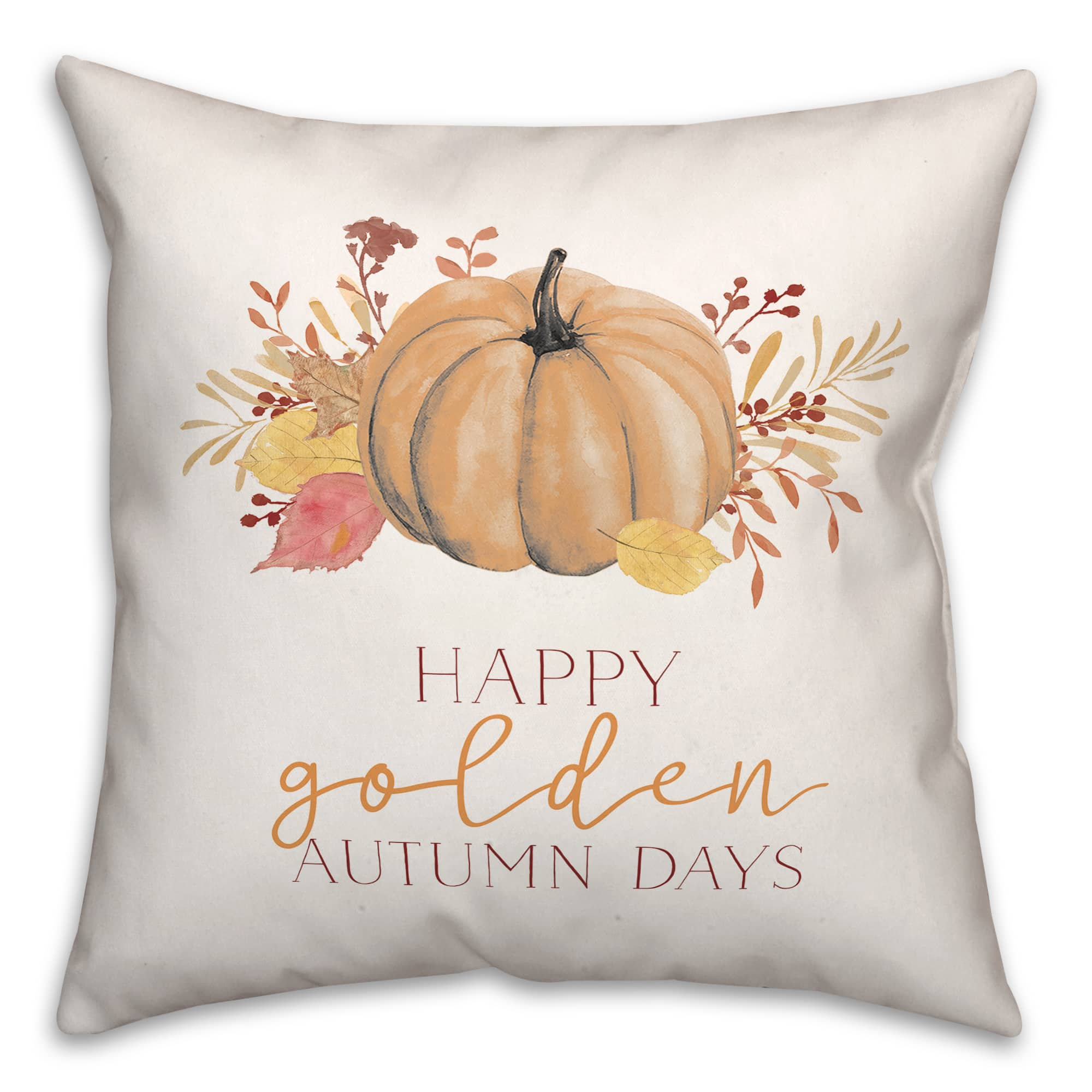 Happy Golden Autumn Throw Pillow