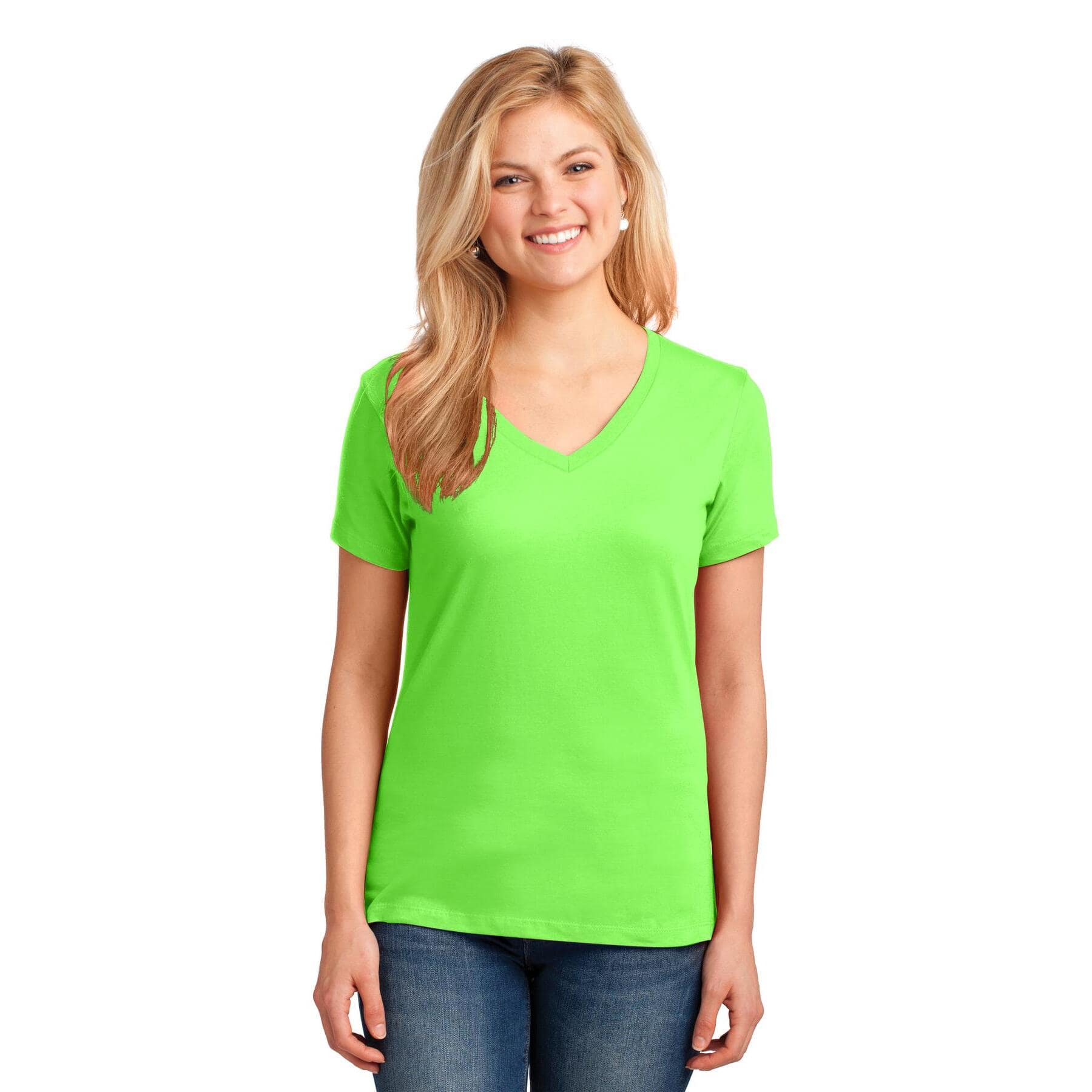 Port &#x26; Company&#xAE; Ladies Core Cotton V-Neck Tee