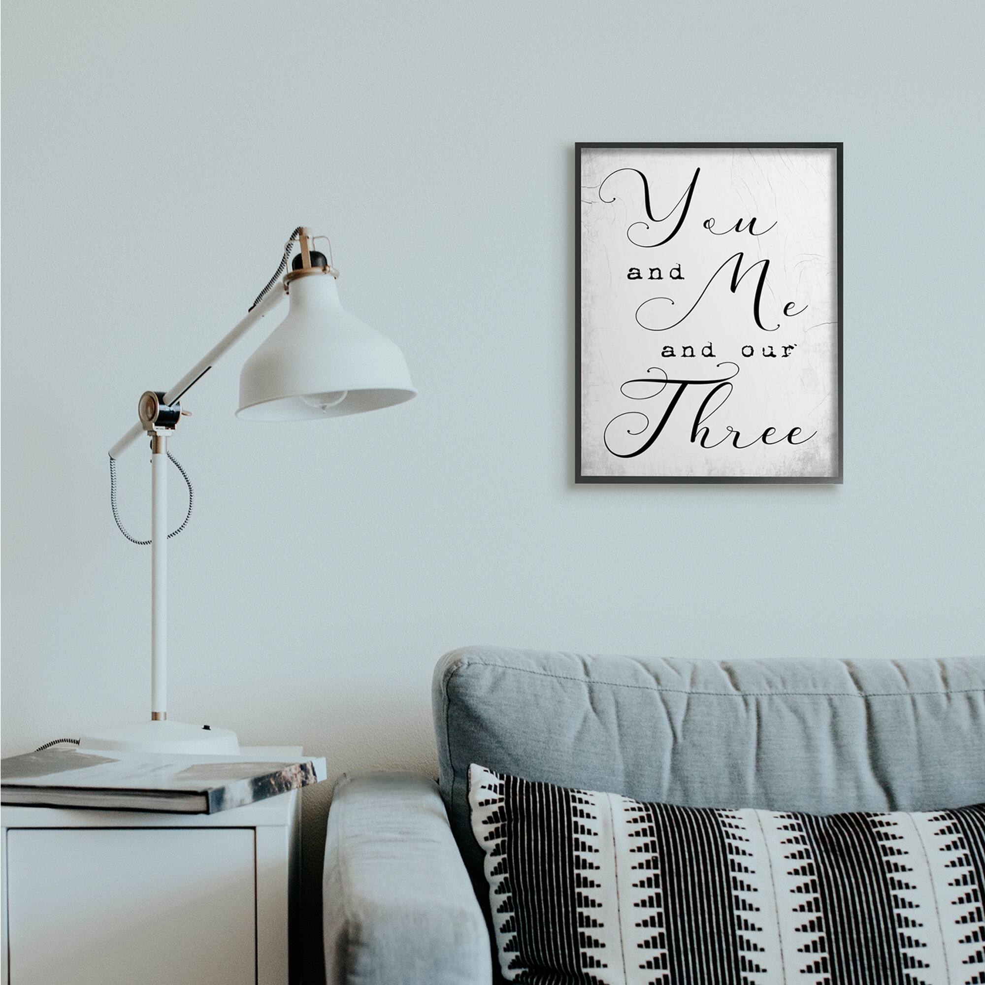 Stupell Industries You Me and Our Three Phrase Family Home Quote Framed Wall Art