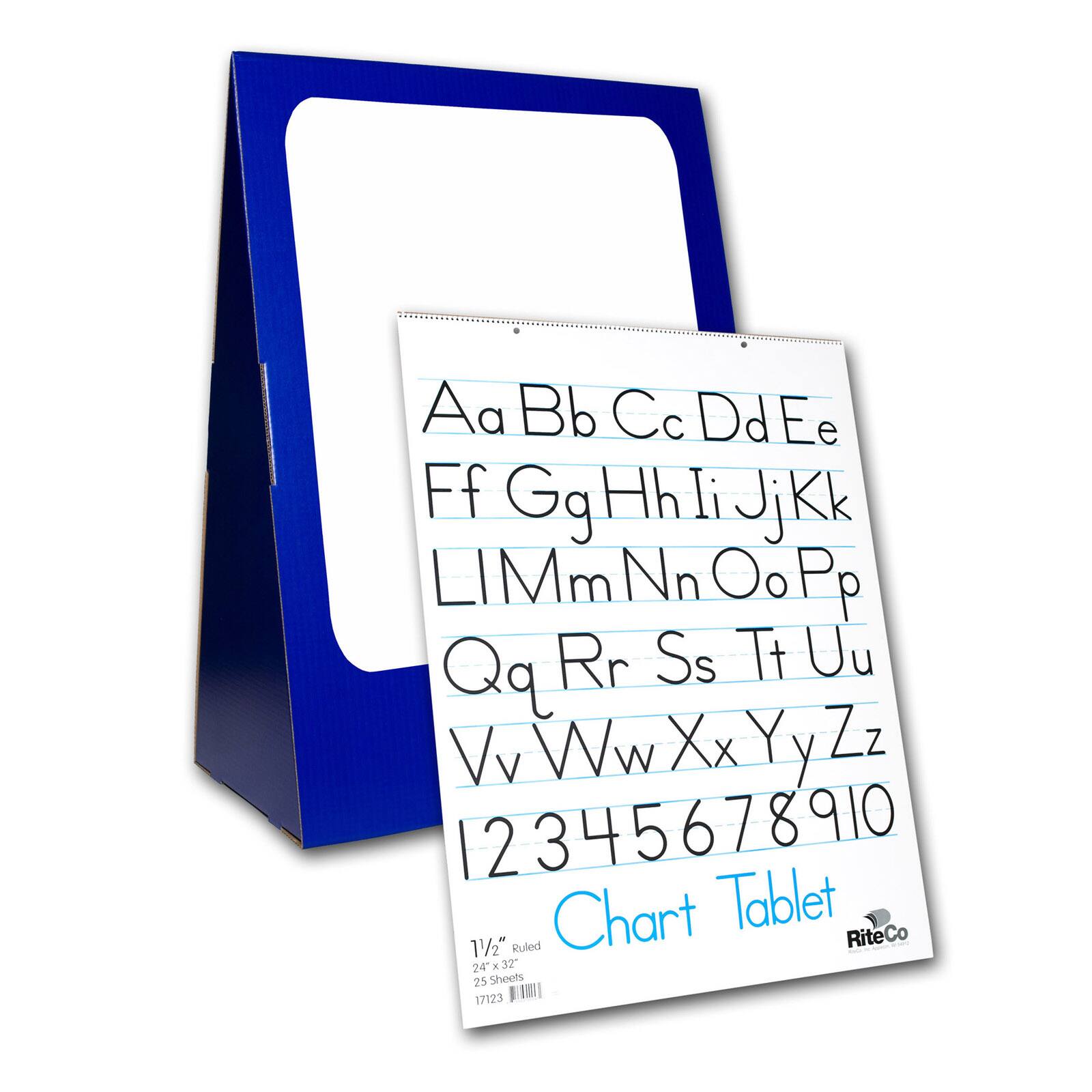 Flipside Spiral-Bound Flip Chart Stand with Dry Erase Board & Ruled Chart Tablet