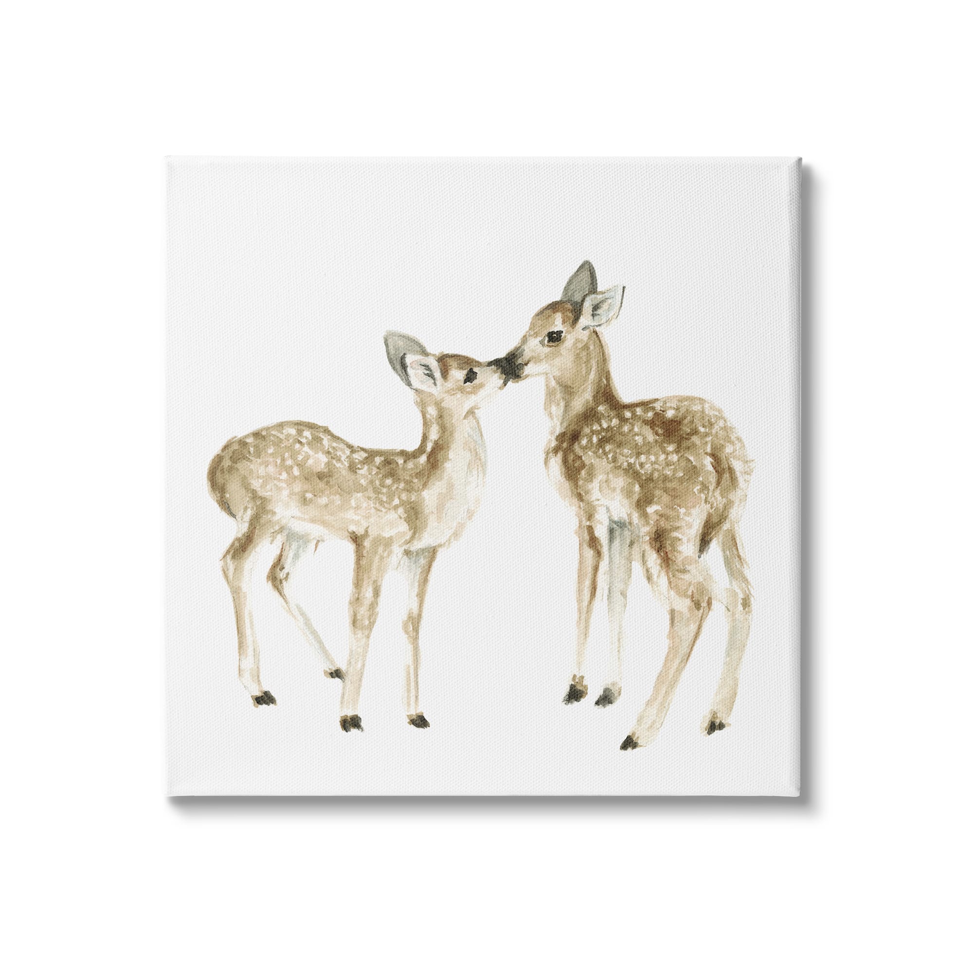 Stupell Industries Baby Deer Fawn Watercolor Painting Kids&#x27; Nursery Animal Canvas Wall Art
