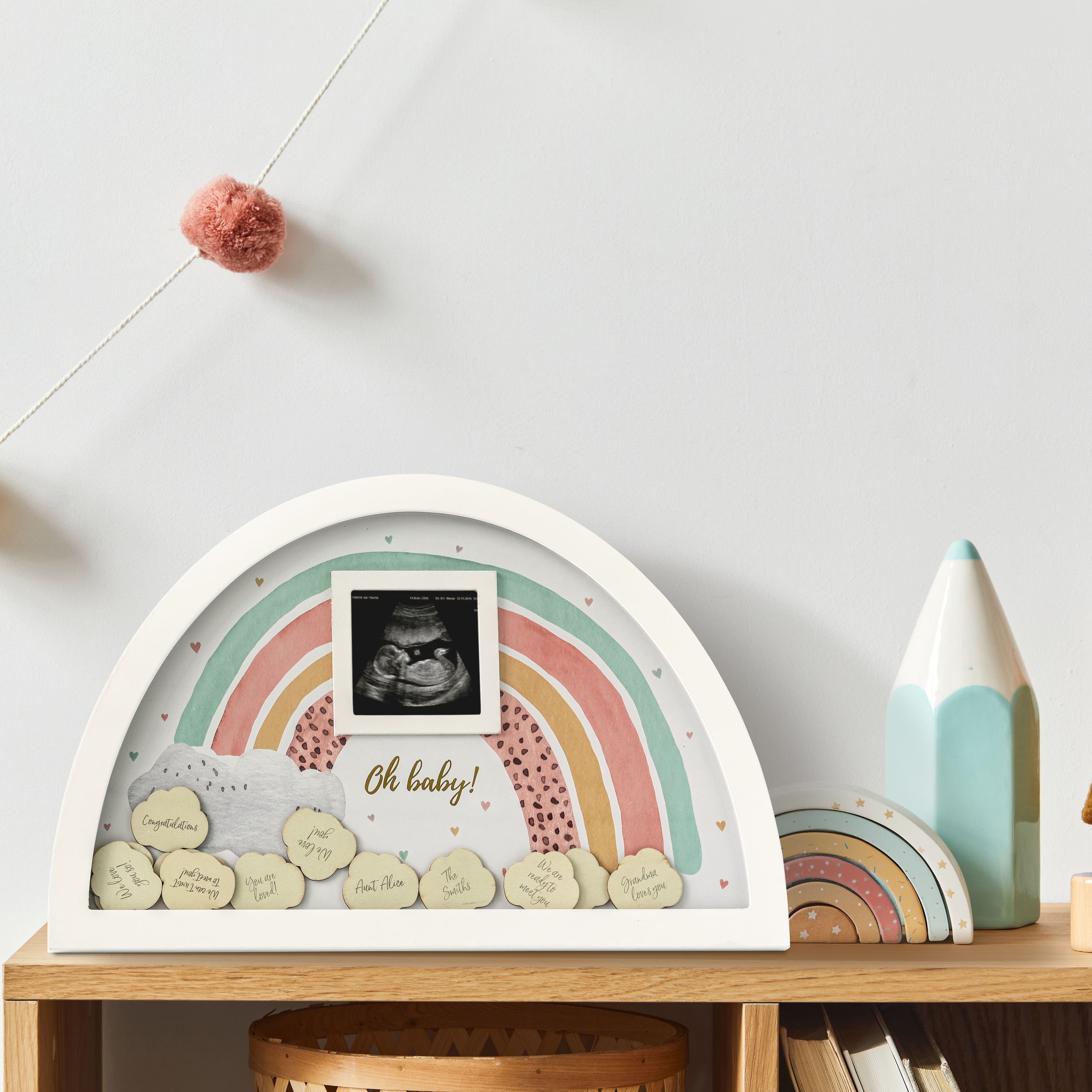 Kate Aspen&#xAE; Boho Rainbow Frame Baby Shower Guest Book Alternative