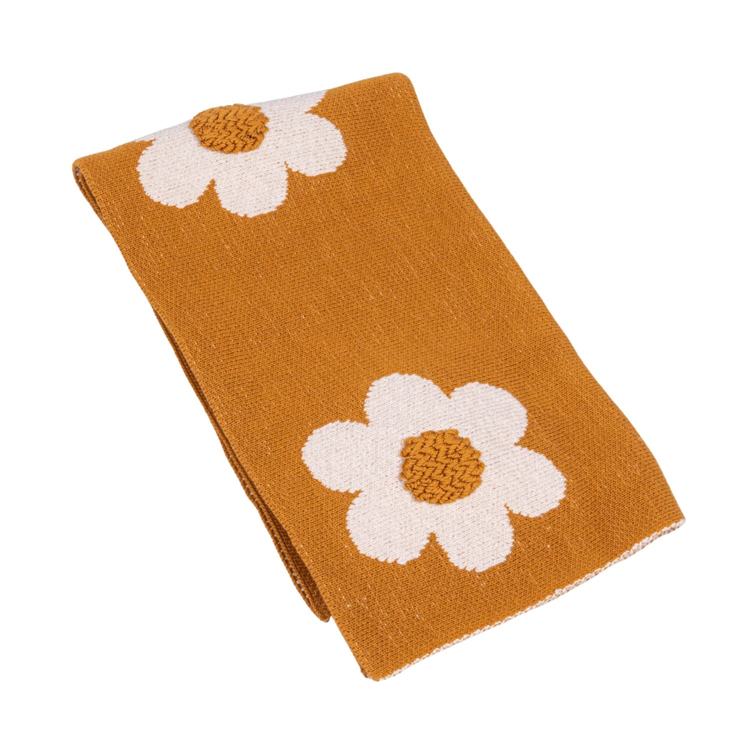 Hello Honey® Yellow Flower Prints Cotton Knit Baby Blanket