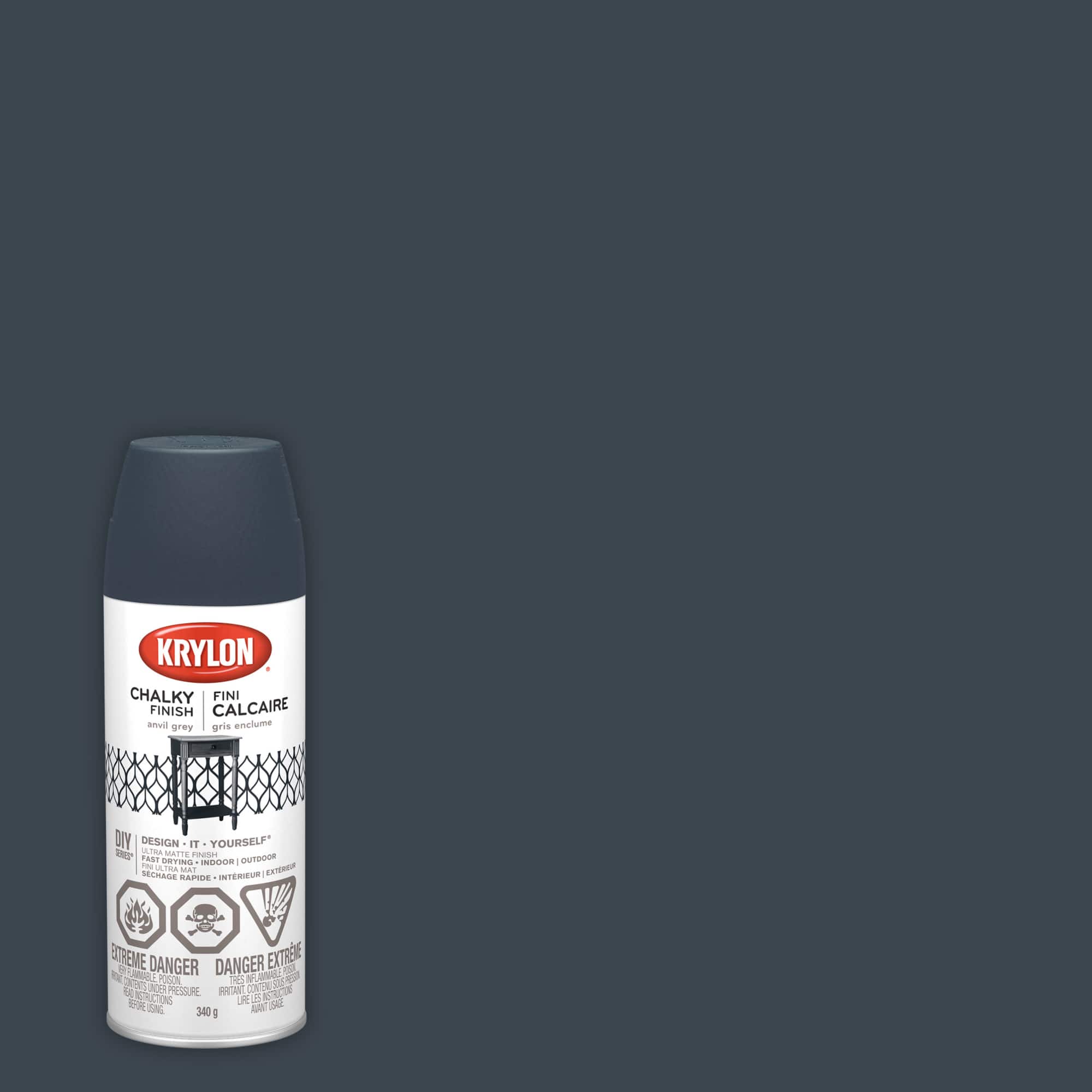 Krylon® Chalky Finish 12oz. Anvil Gray Spray Paint