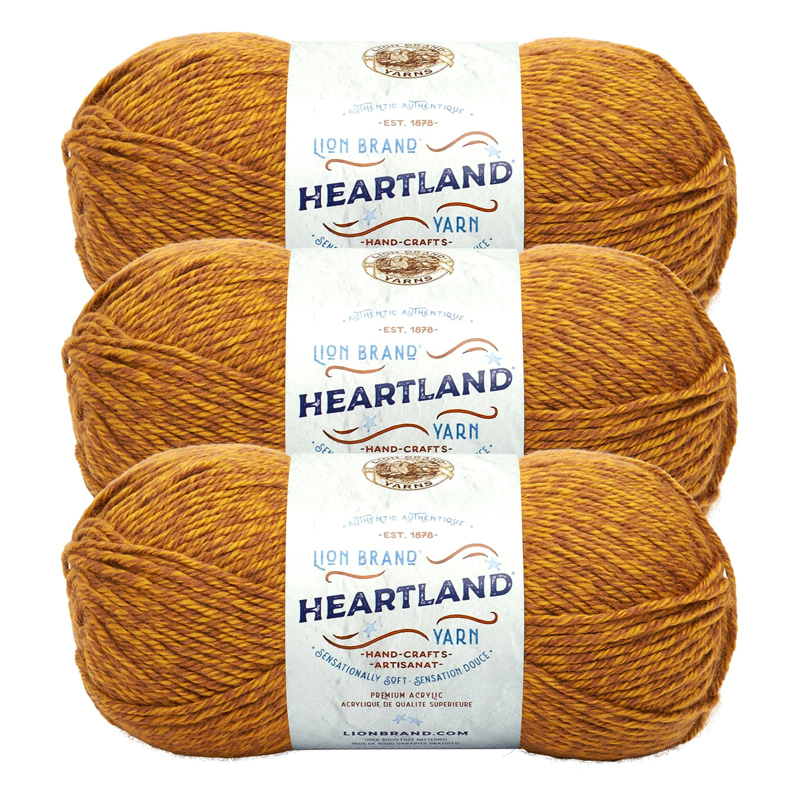 Lion Brand Yarn Heartland 100 Percent Acrylic Yarn, 3 Pack, Other