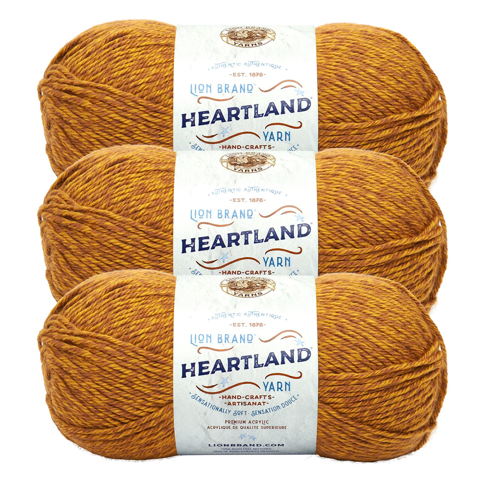 3 Pack Lion Brand® Heartland® Solid Yarn