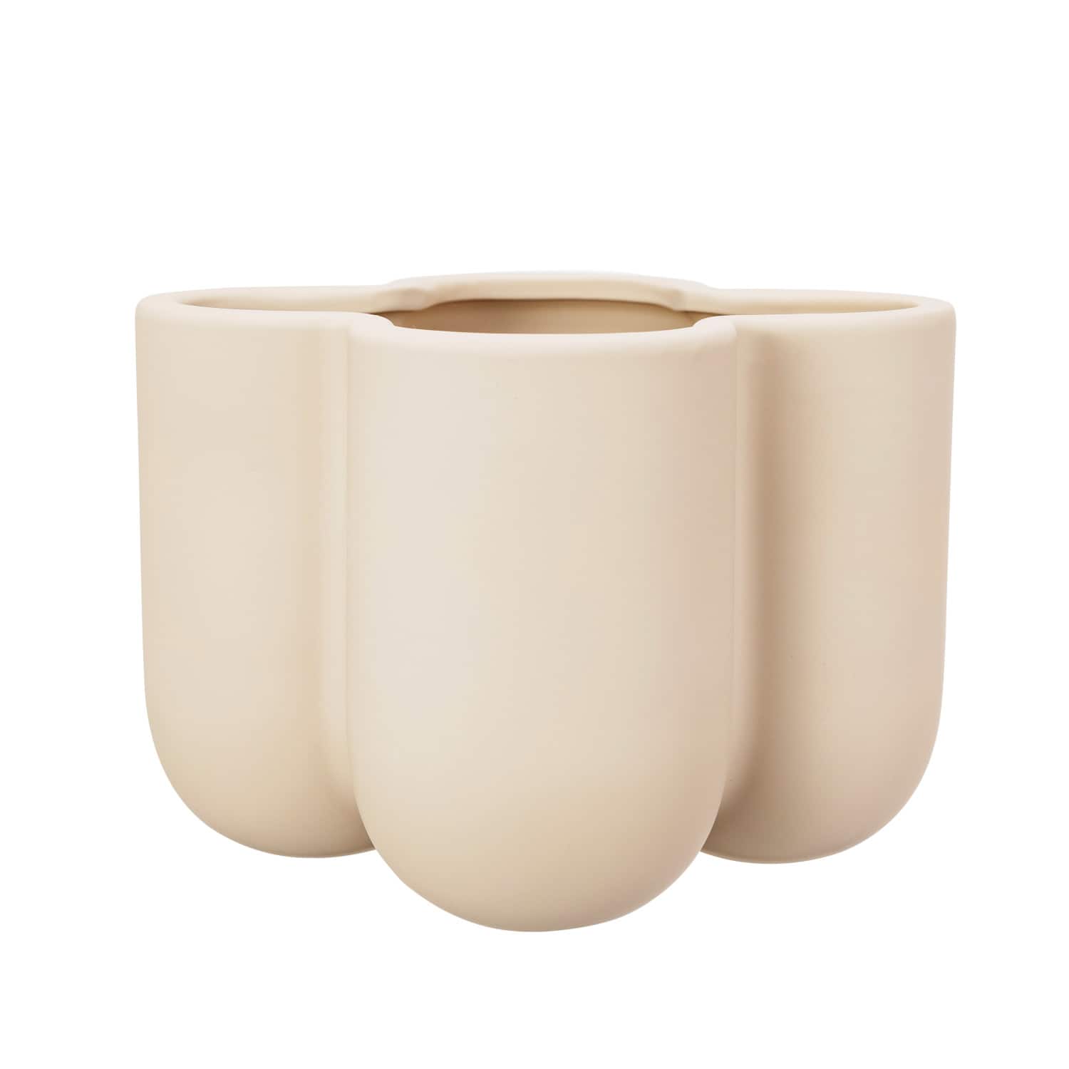 Hello Honey® 6.75" Tan Latex Glaze Stoneware Planter