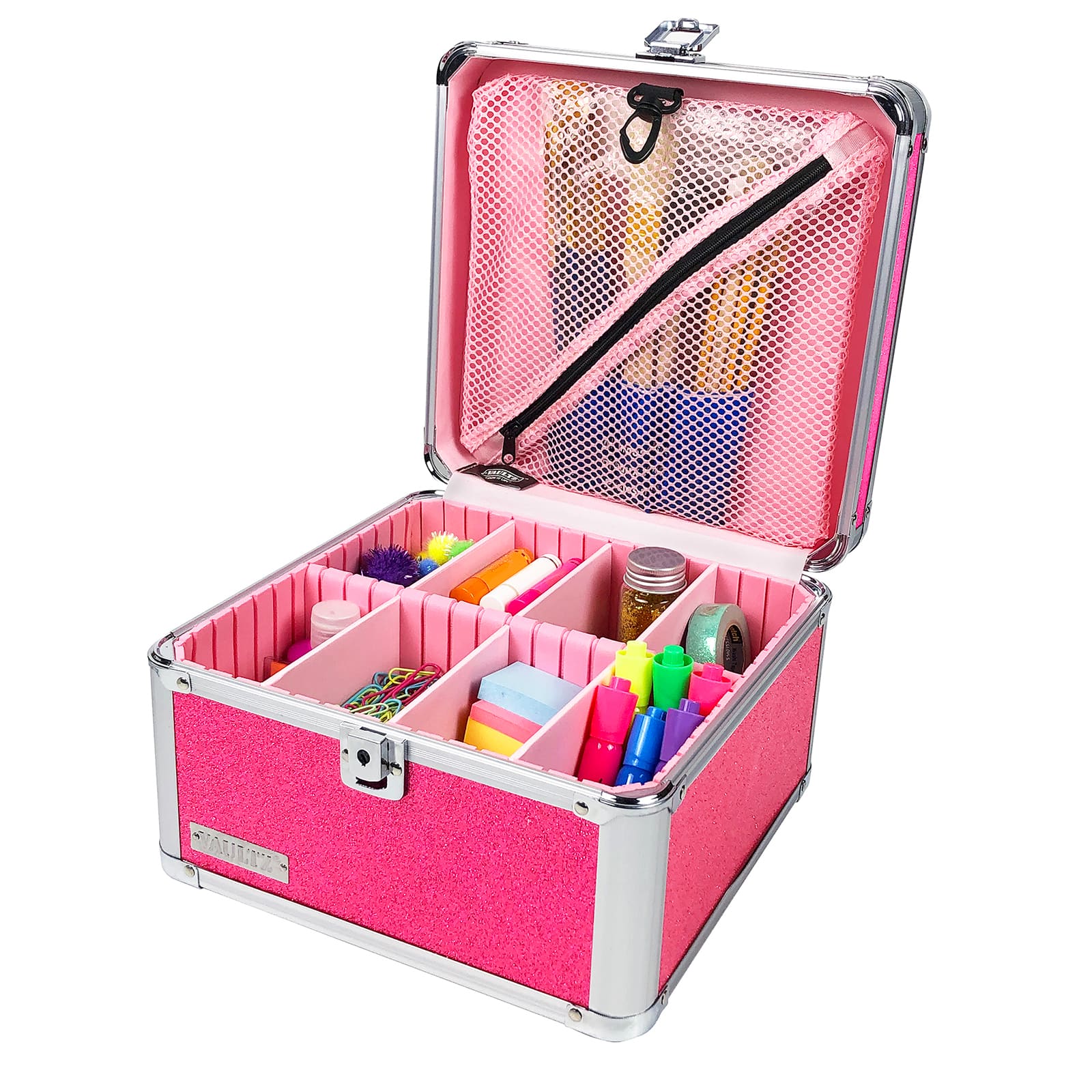 Vaultz Pink Bling Divided Storage Box