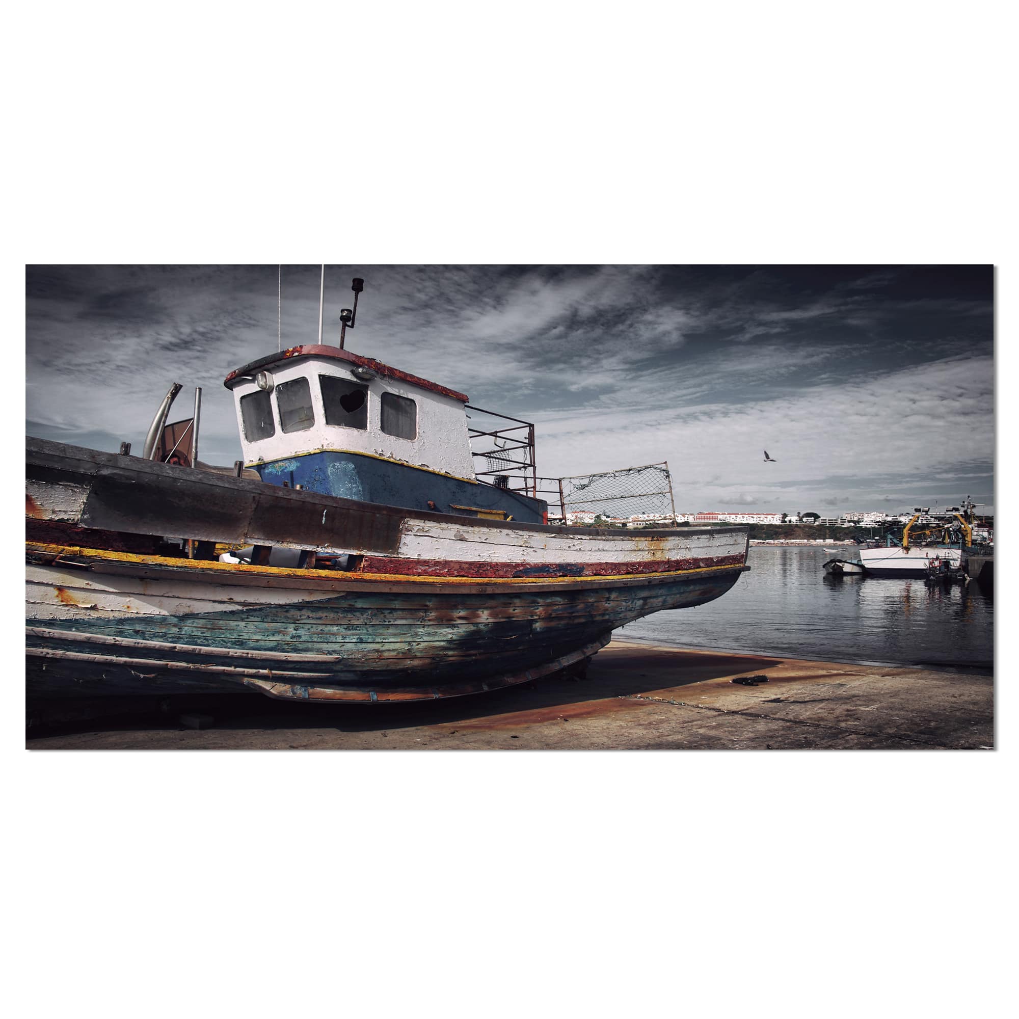 Designart - Old Fishing Boat - Boat Canvas Art Print