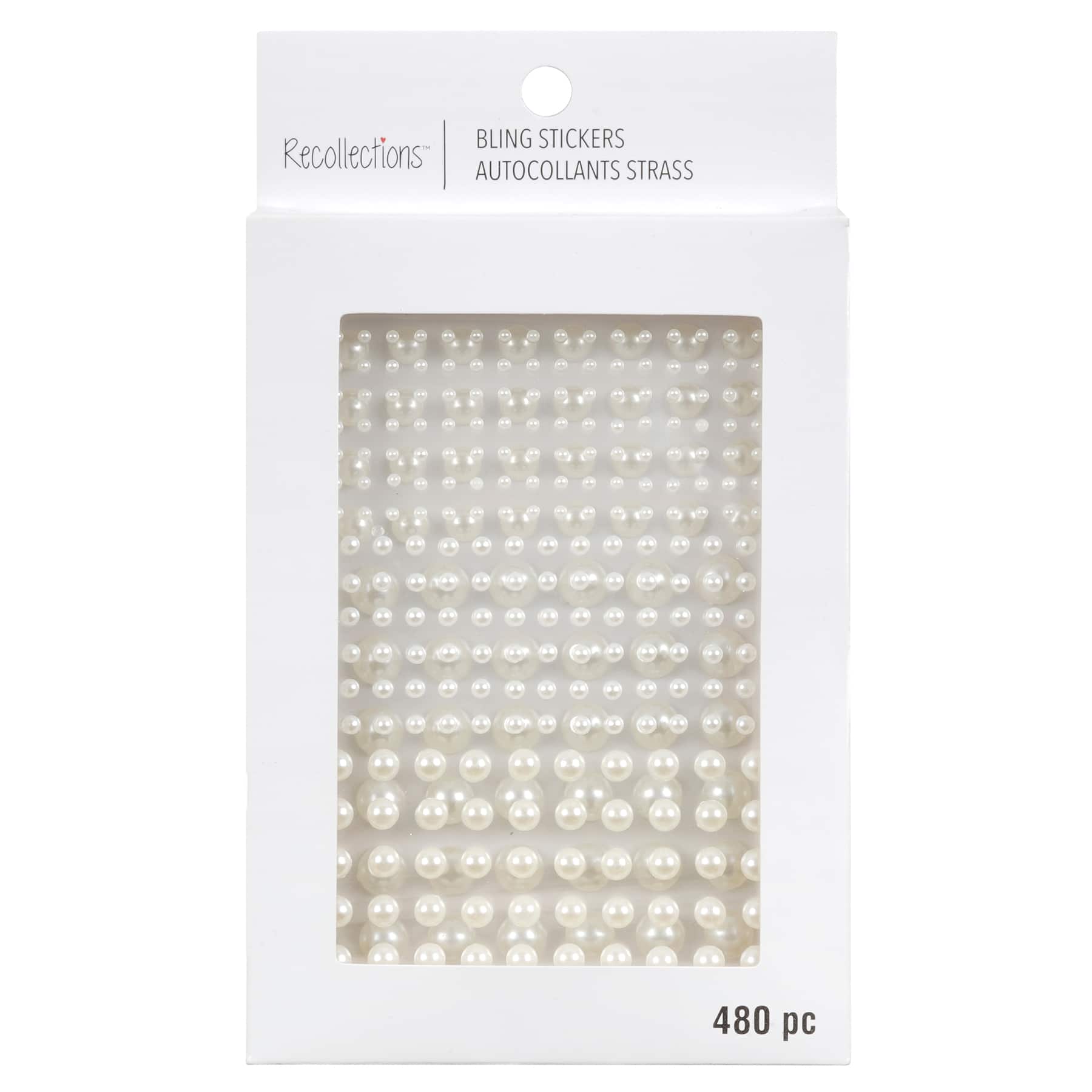 Senkary 840 Pieces (5 Sizes) Flat Back Pearl Sticker Self-Adhesive Half Round Pearl Bead Sheets for Crafts, 4mm/5mm/6mm/8mm/10mm