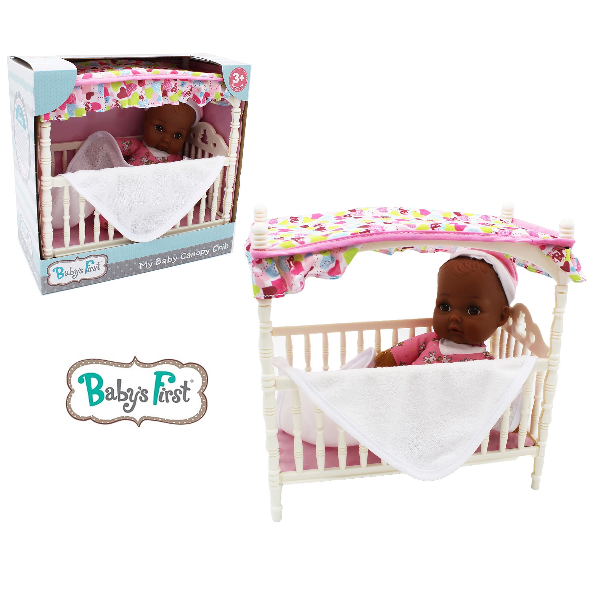 Goldberger Baby&#x27;s First&#xAE; 9&#x22; Canopy Crib Baby Doll with Unicorn Pajamas
