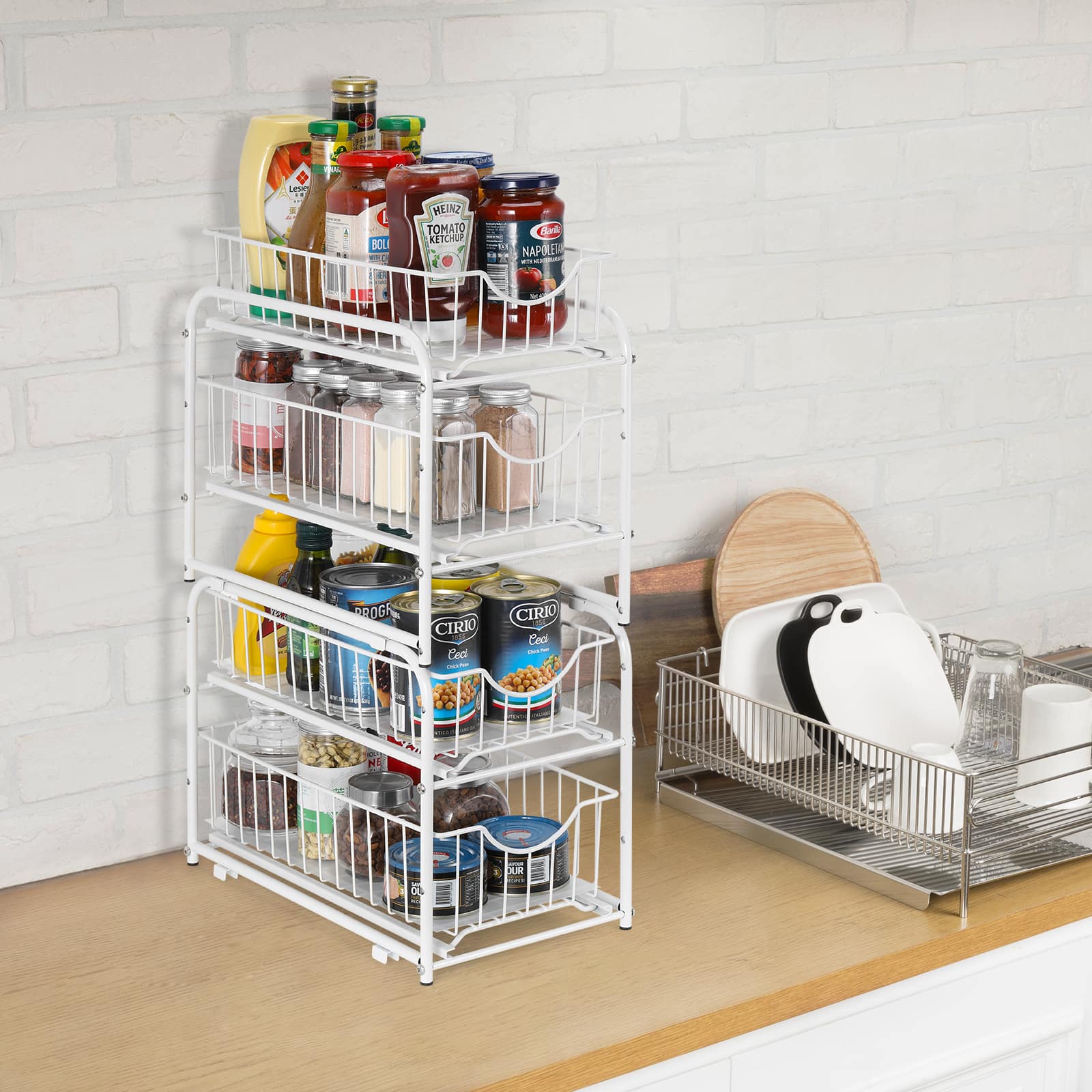 2-Tier Stackable Sliding Basket Cabinet Organizers, 2ct.