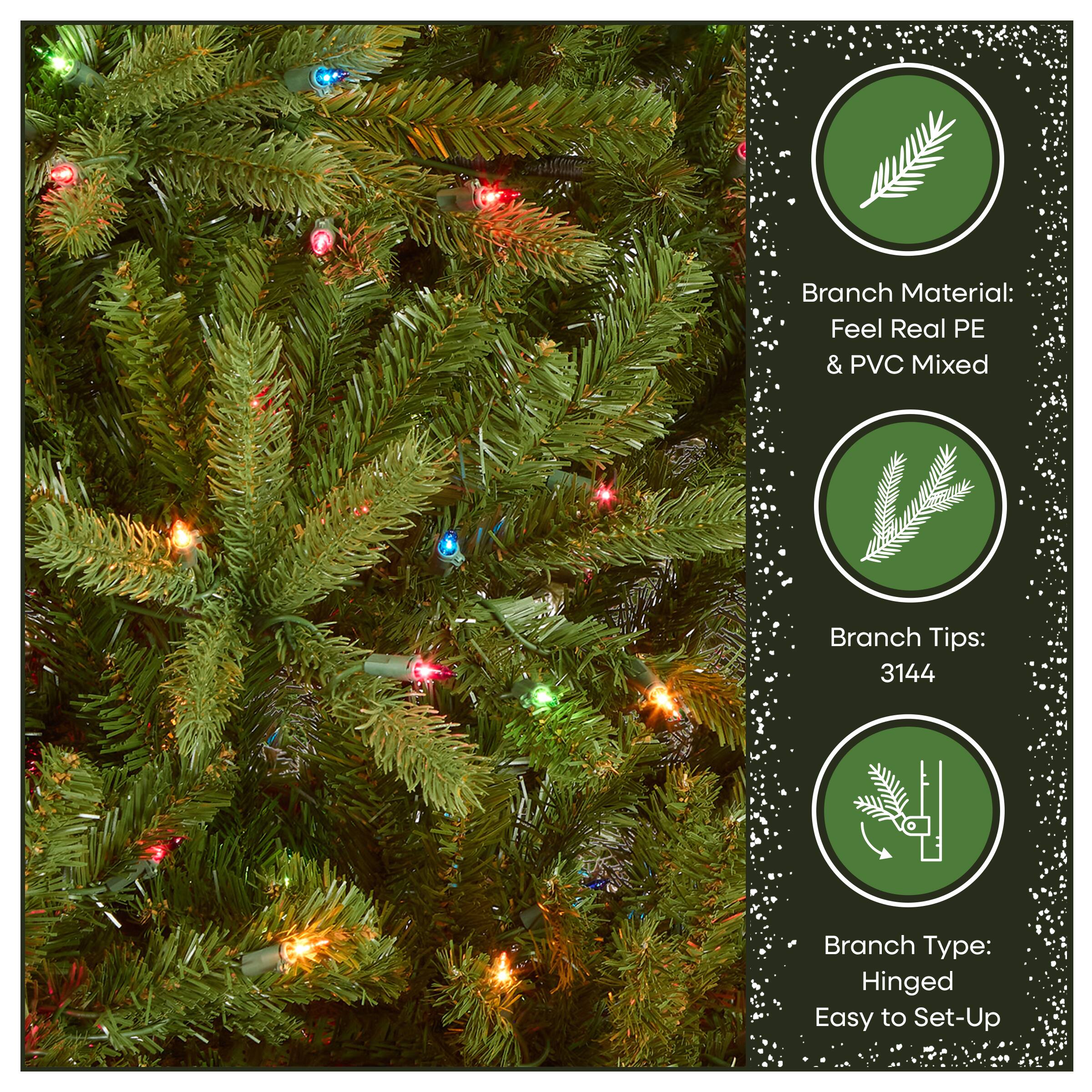 7.5ft. Pre-Lit Jersey Fraser Fir Artificial Christmas Tree, Multicolor Lights