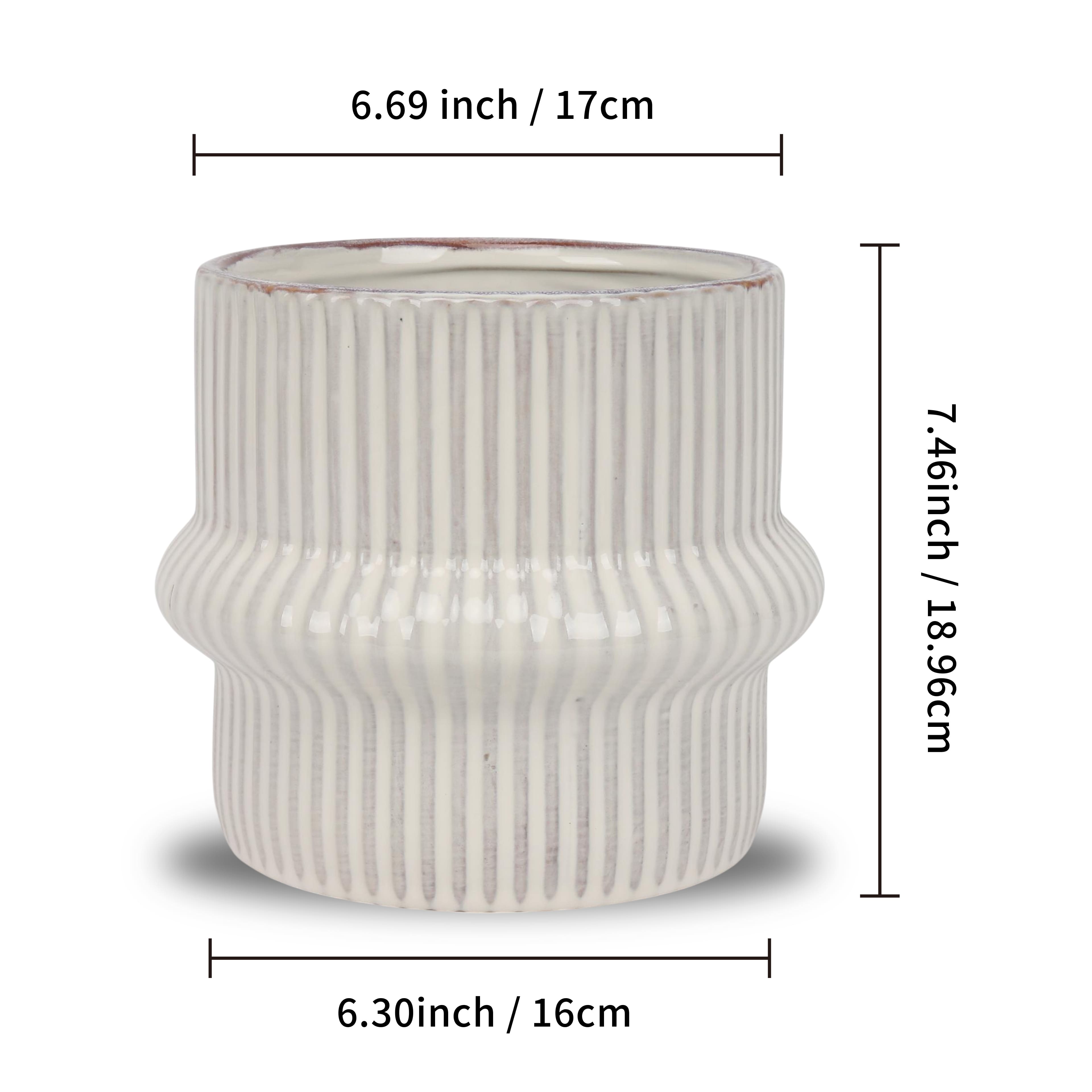 7.5&#x22; White Ribbed Ceramic Pot by Ashland&#xAE;