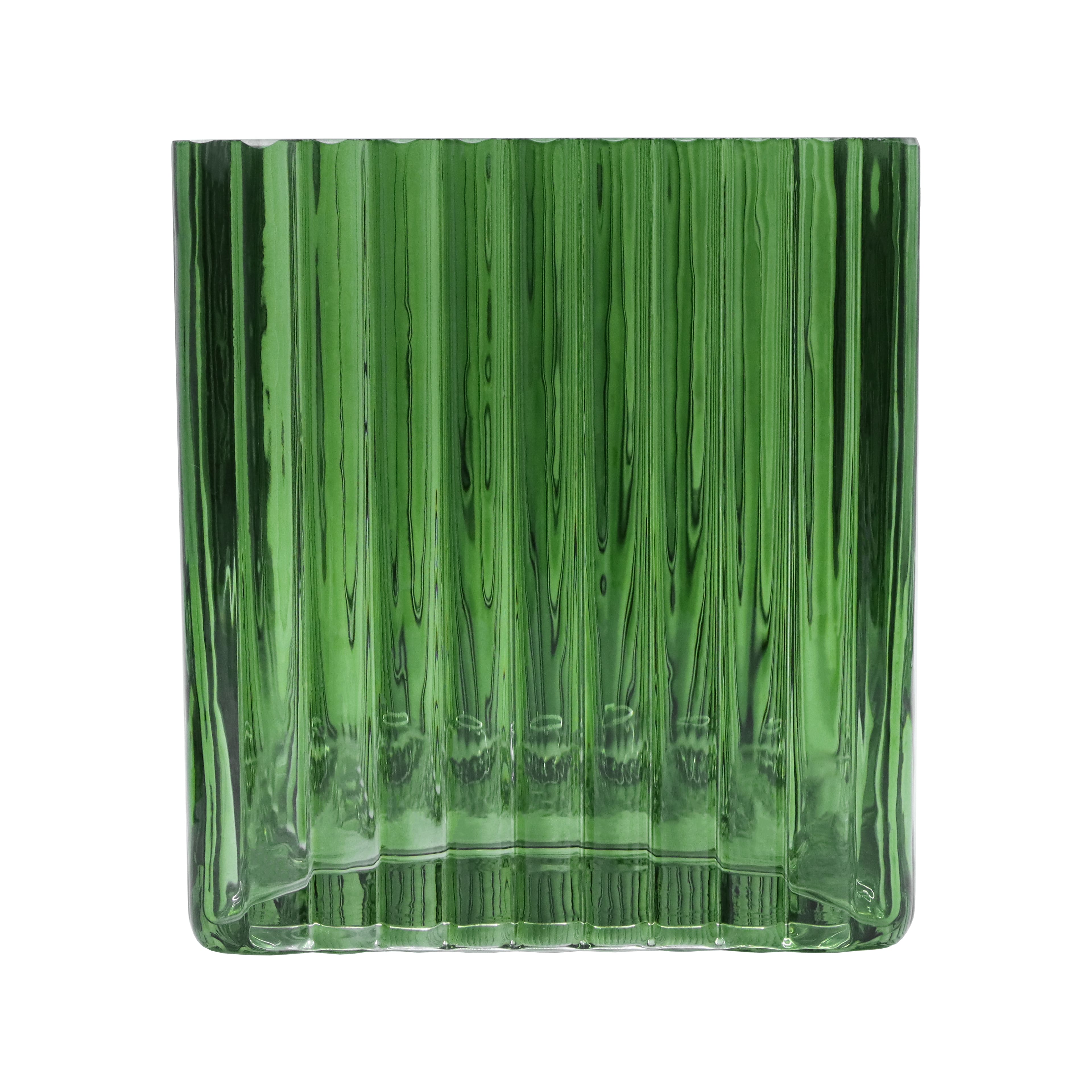 6&#x22; Green Square Glass Vase by Ashland&#xAE;