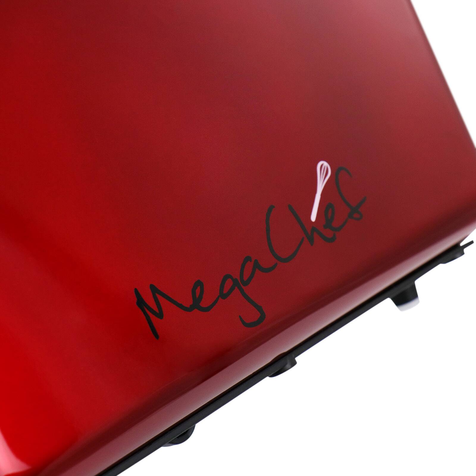 MegaChef Red 4 Slice Toaster in Stainless Steel