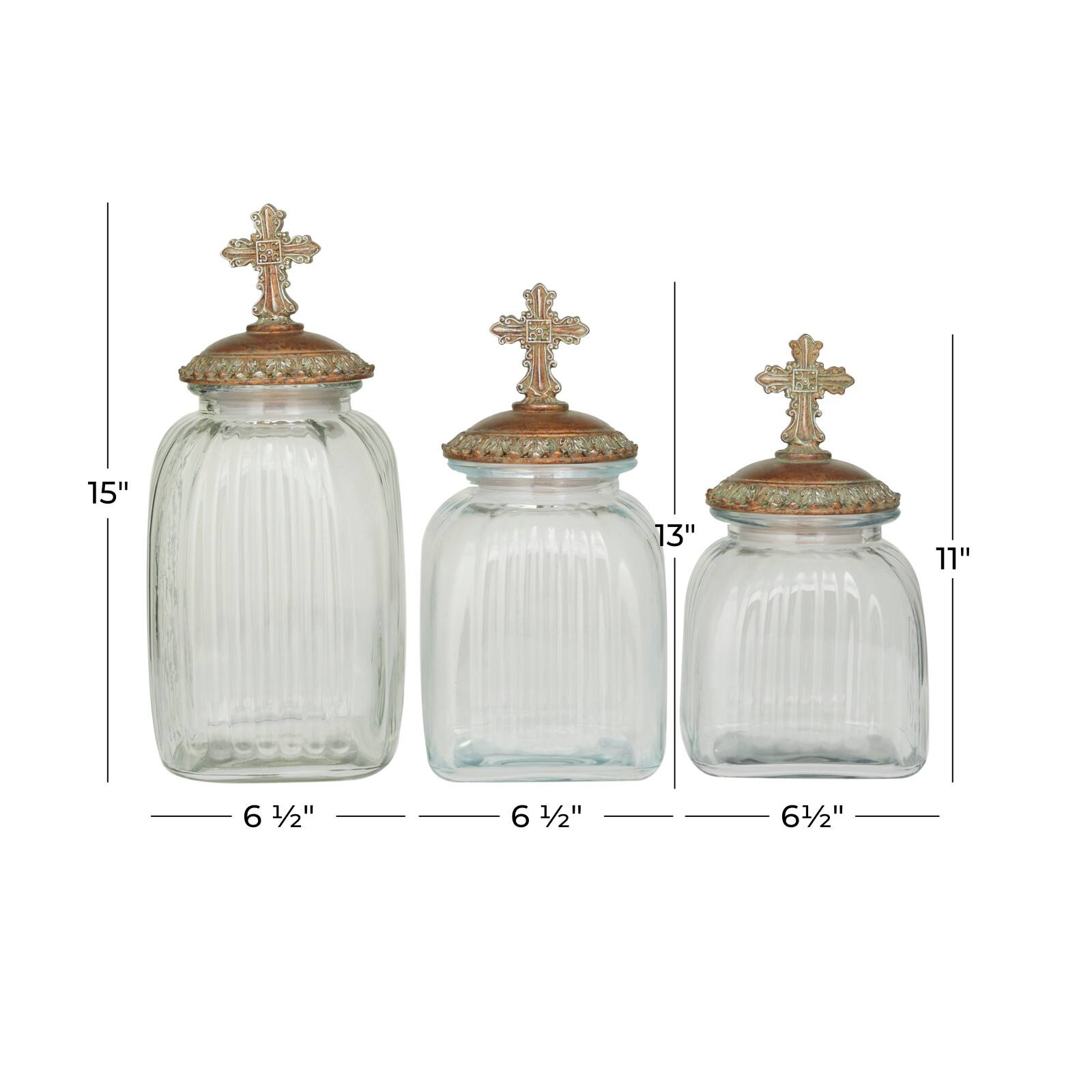 Brown Polystone Traditional Decorative Jar Set