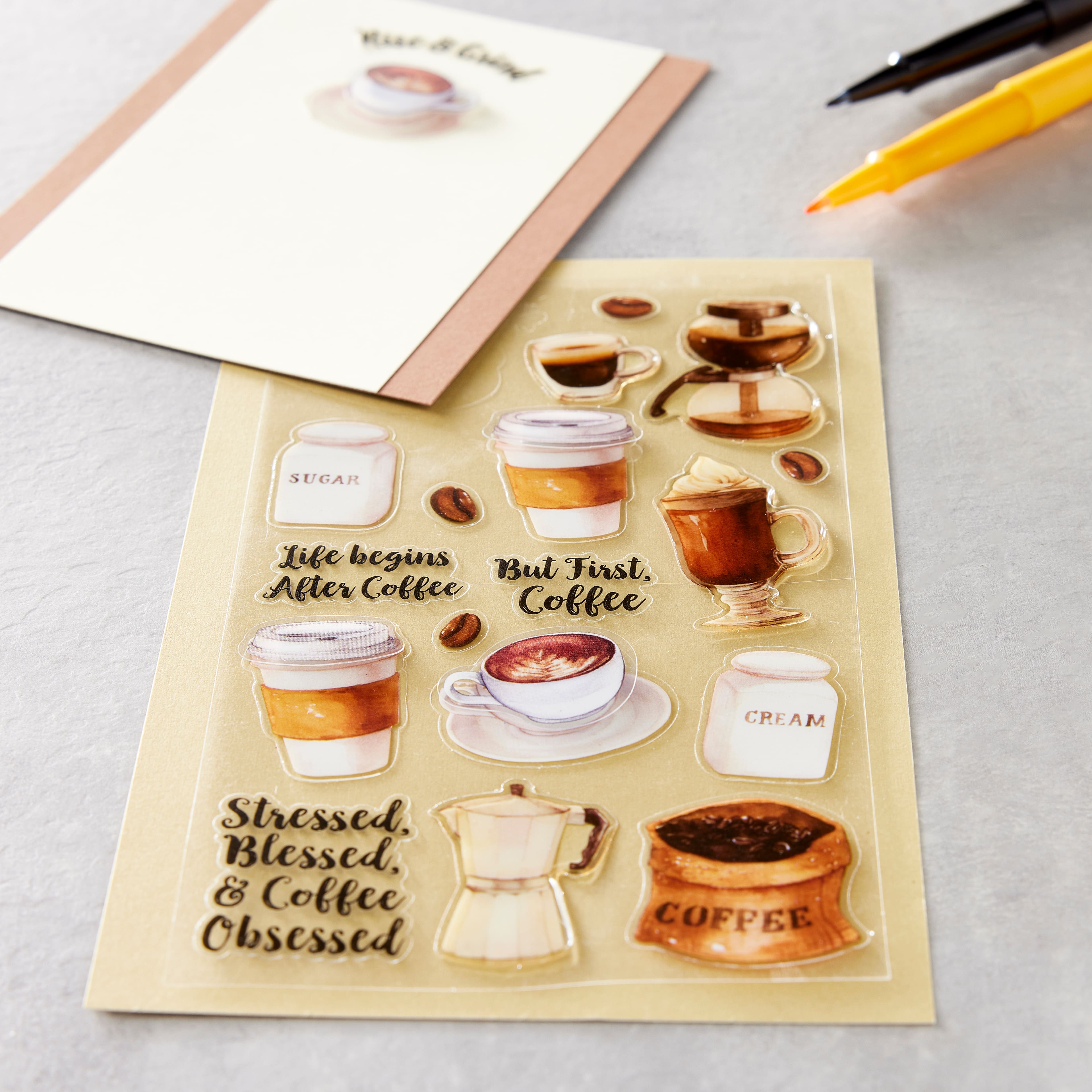 12 Pack: Coffee Themed Stickers by Recollections™