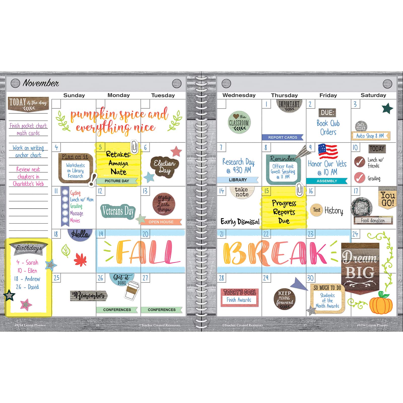 Teacher Created Resources Home Sweet Classroom Lesson Planner