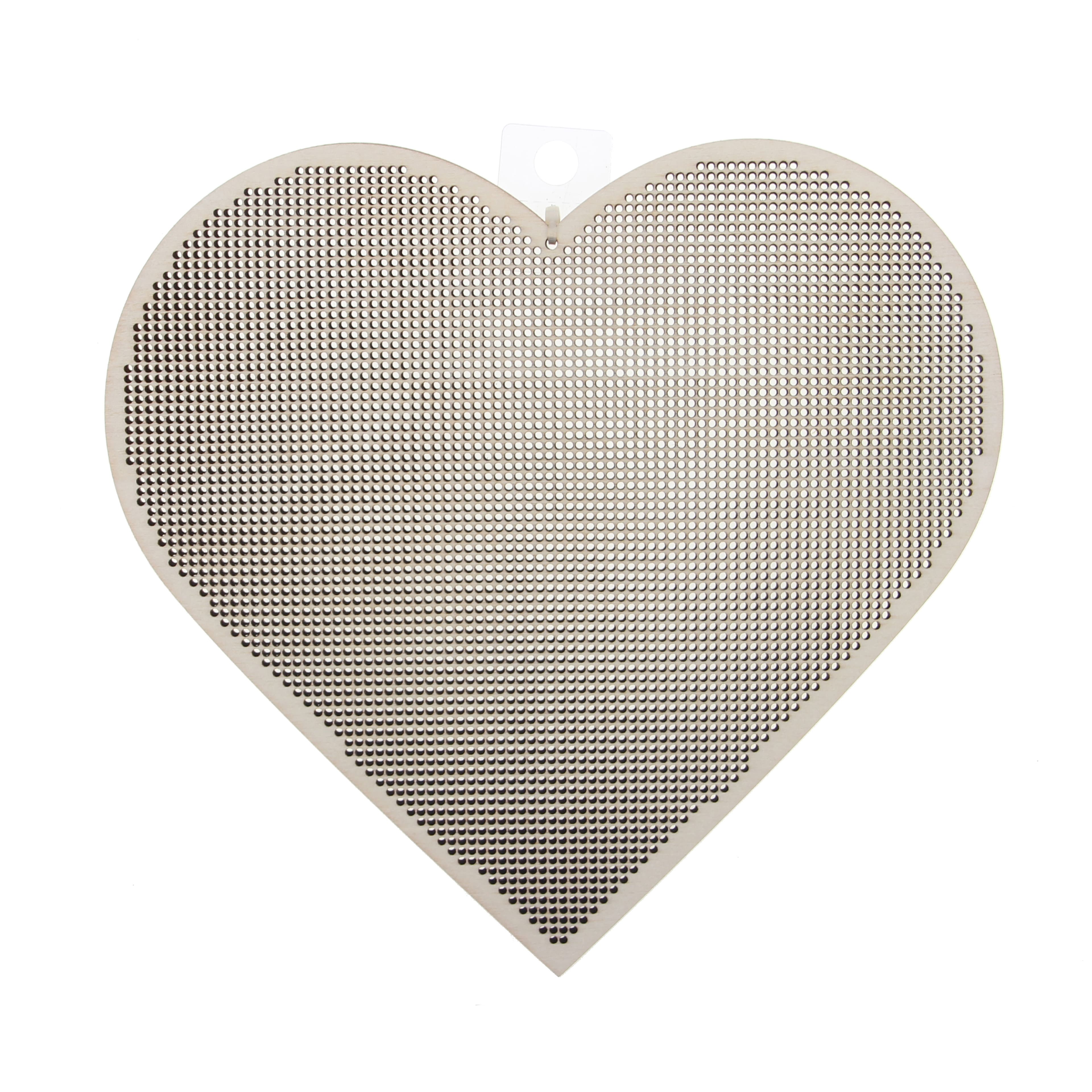 8" Heart Cross Stitch Wood Canvas, 2ct. by Loops & Threads®