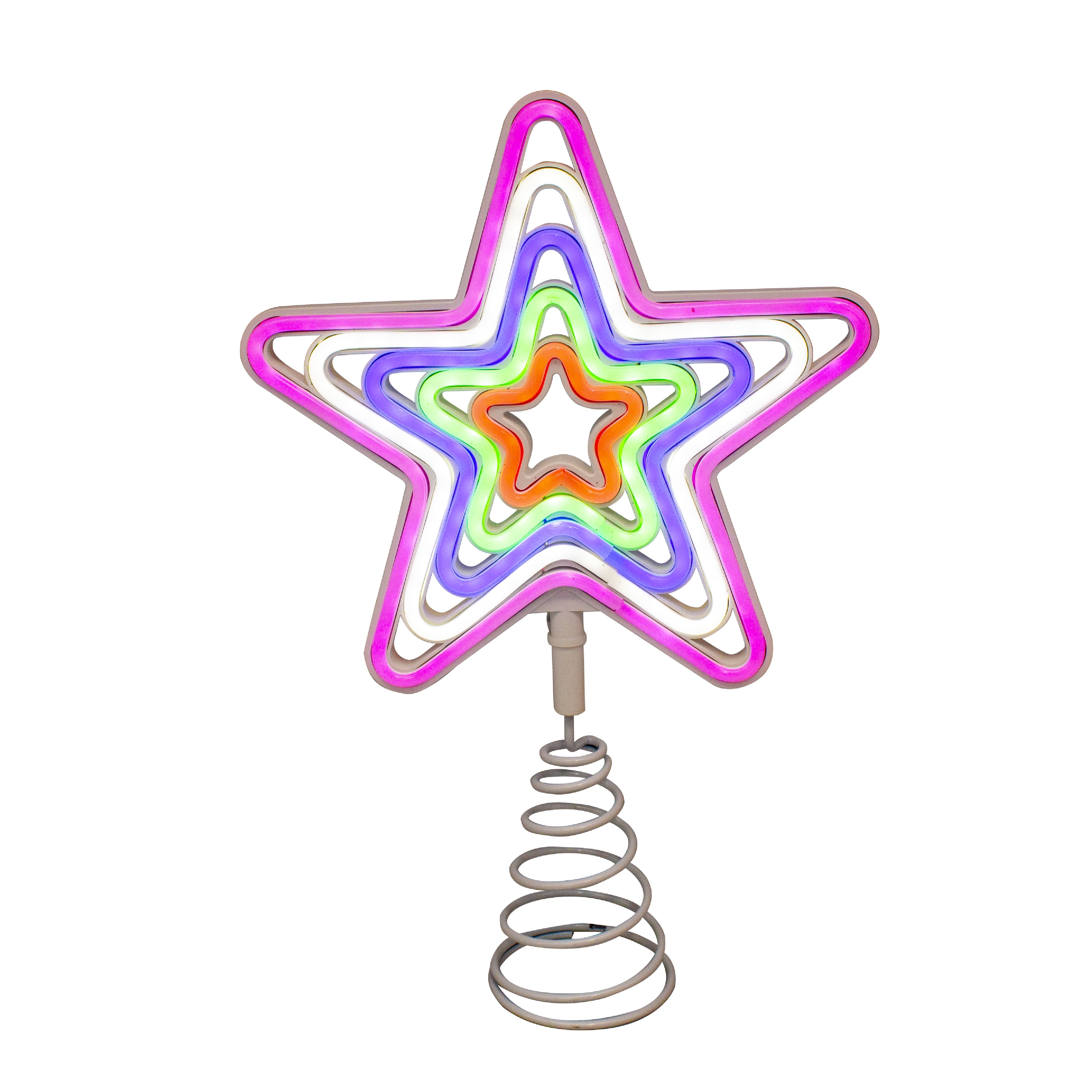 Multicolor Neon LED Star Tree Topper by Ashland&#xAE;