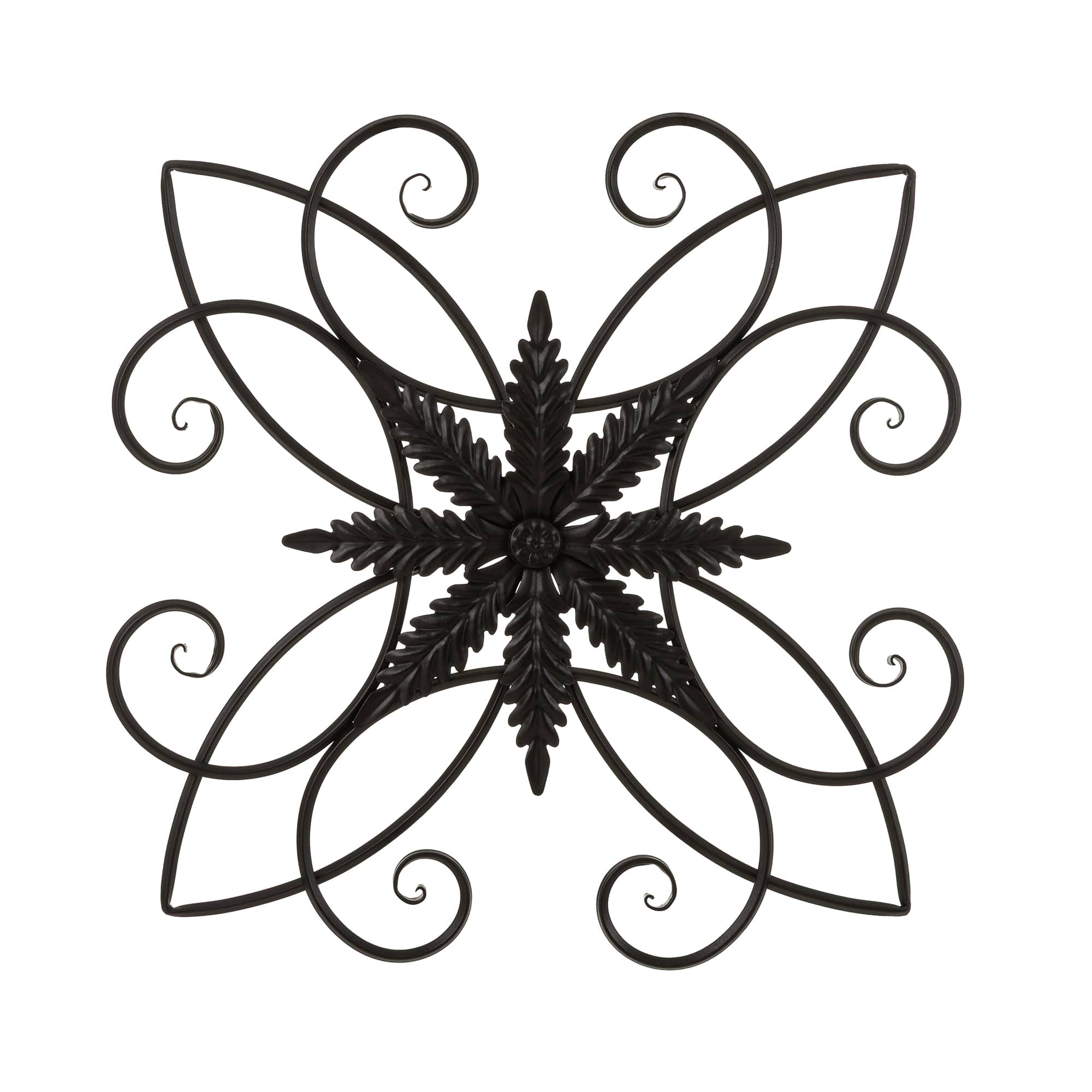 Glitzhome® 20" Traditional Clematis Pattern Iron Scroll Outdoor Wall Decor