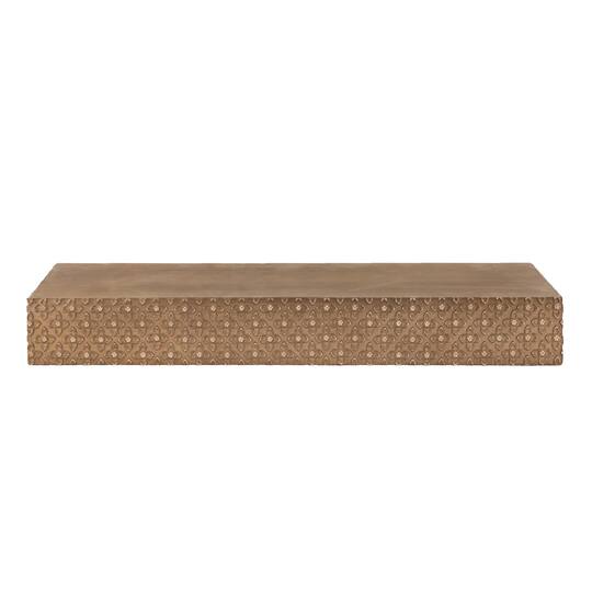 Small Natural Rustic Embossed Wood Floating Wall Shelf | Floating ...