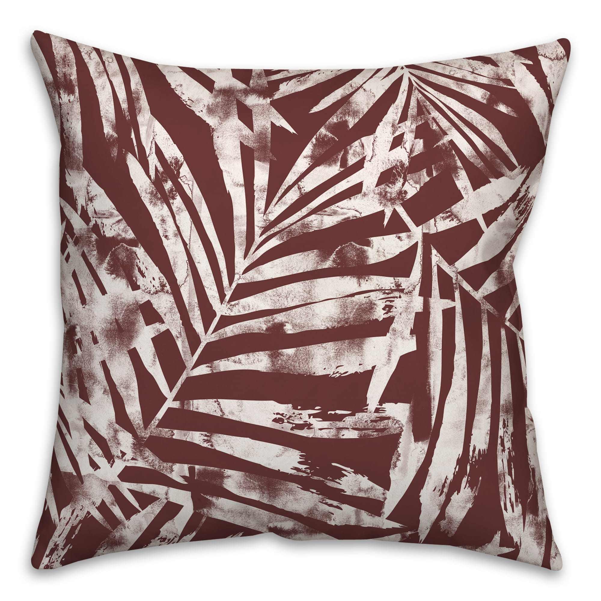 18" x 18" Distressed Leaves Indoor/Outdoor Throw Pillow