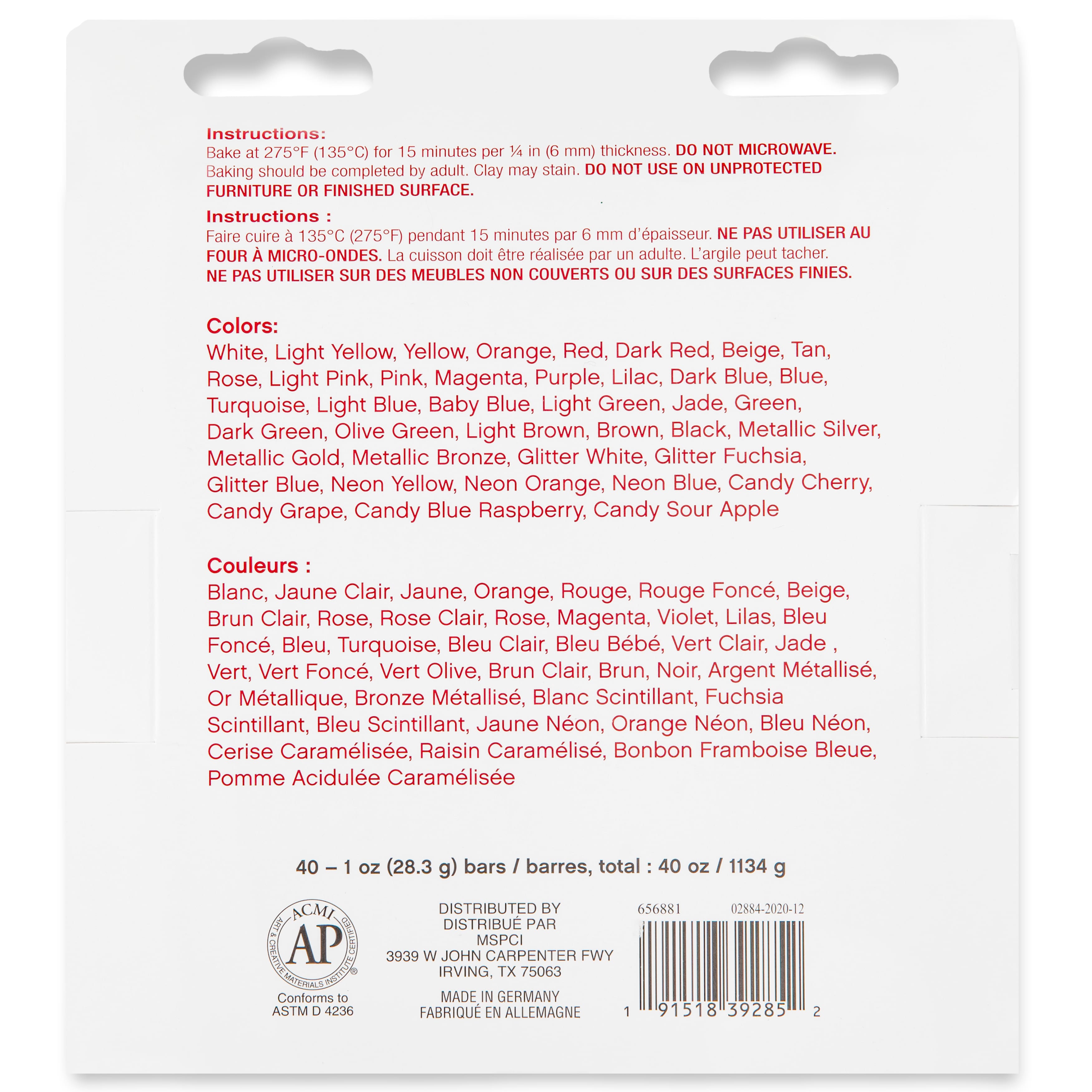 6 Packs: 40 ct. (240 total) 1oz. Super Value Pack Oven-Bake Clay by Craft Smart®