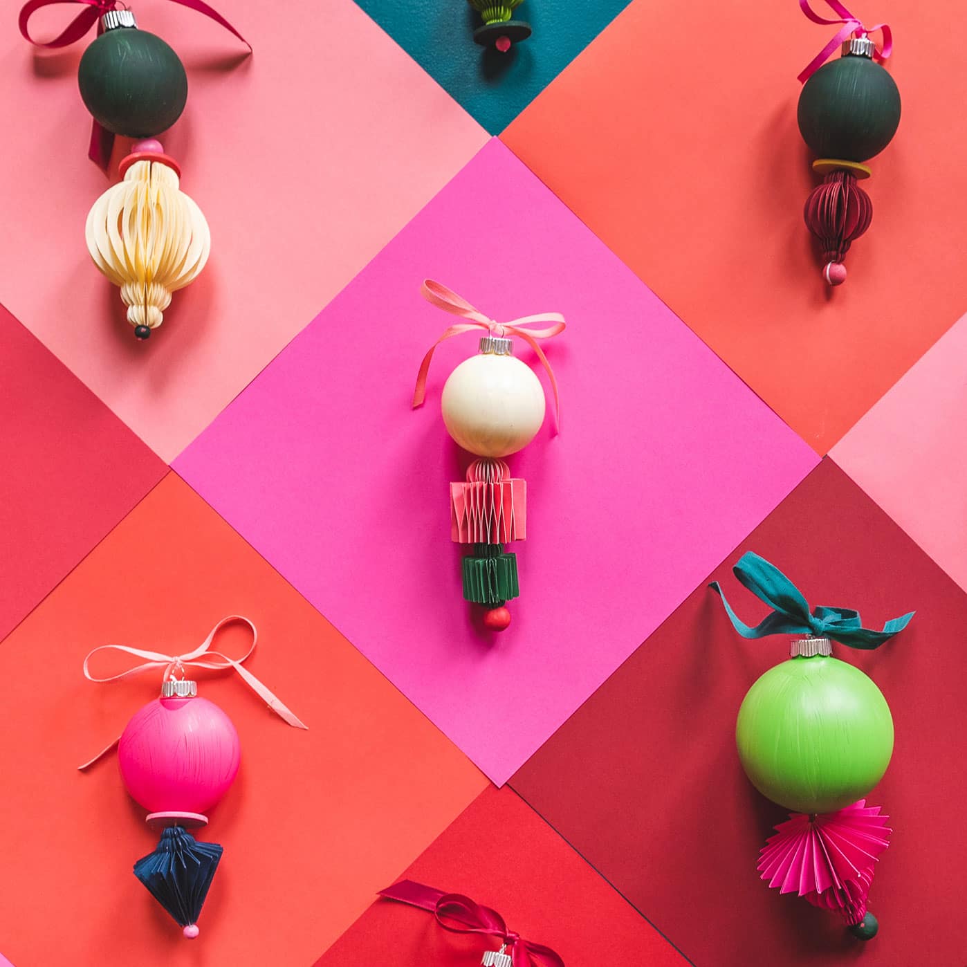 Stacked Honeycomb Christmas Ornaments