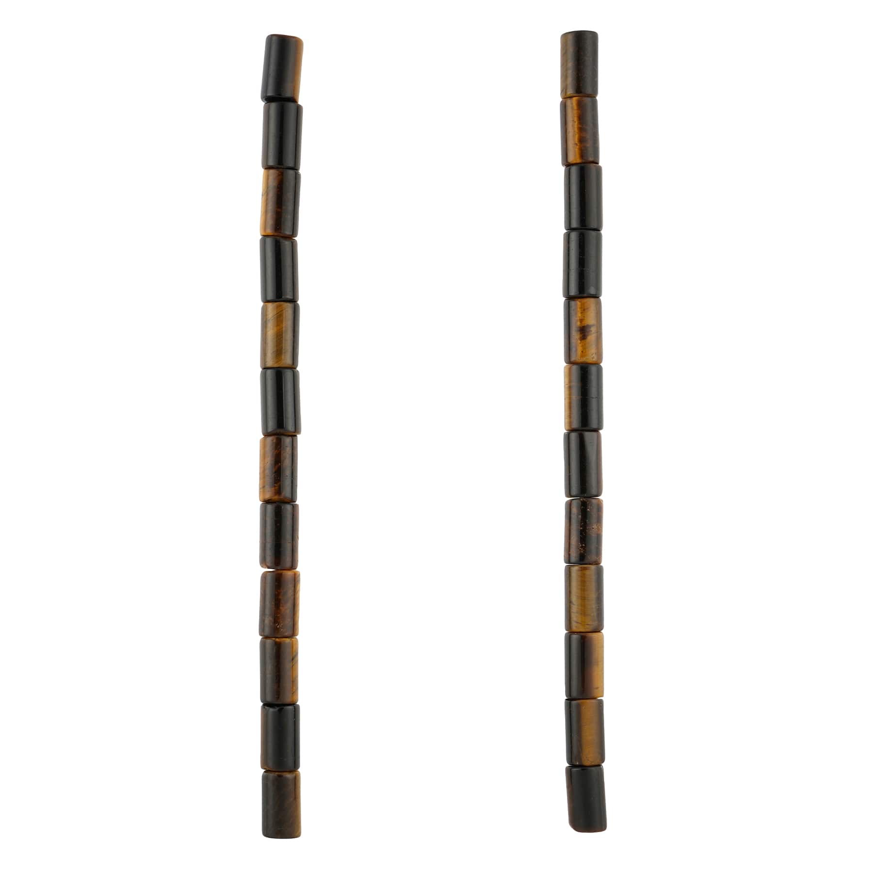 12 Pack: Yellow Tiger&#x27;s Eye Tube Beads by Bead Landing&#x2122;