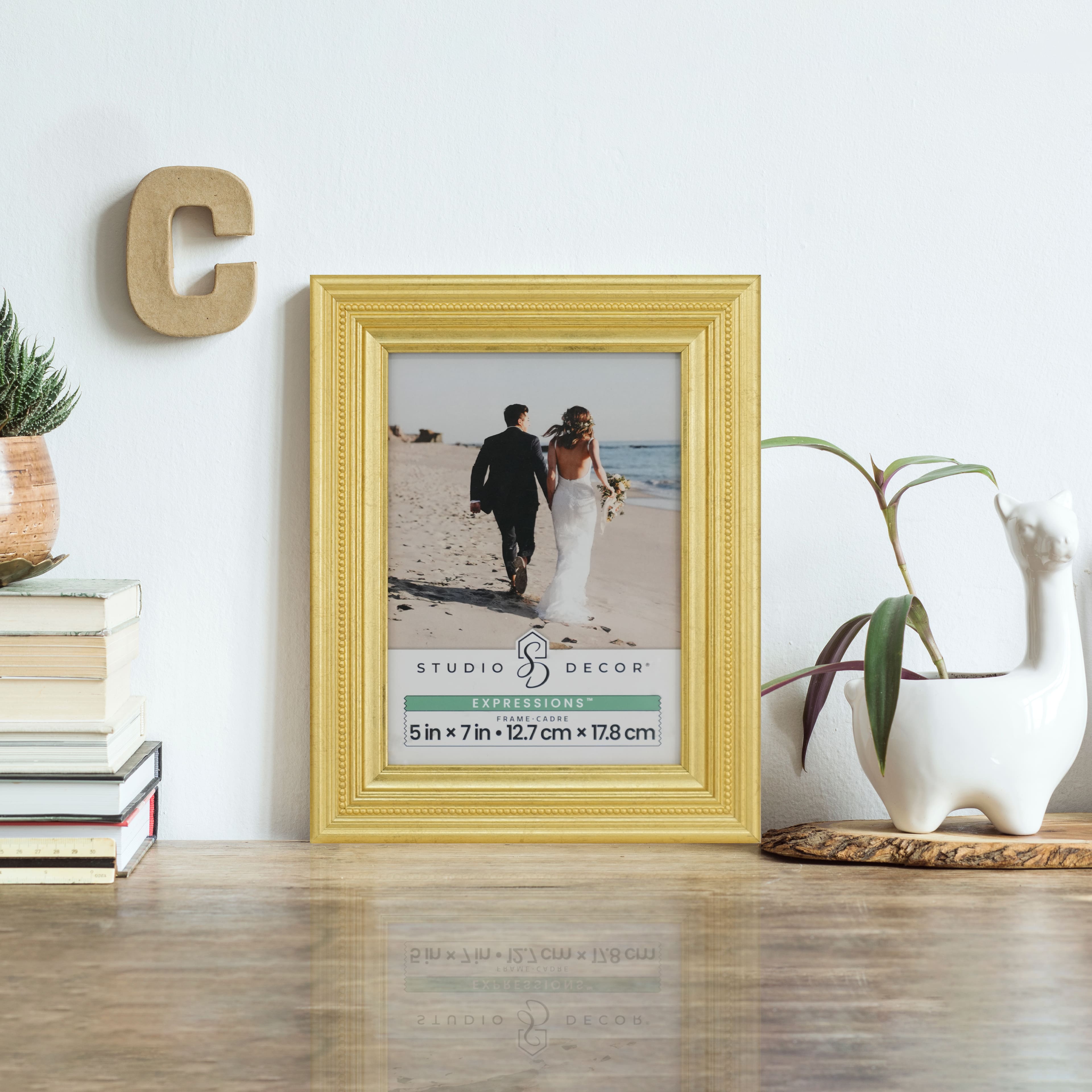 Expressions™ Metallic Gold Beaded Frame by Studio Décor®