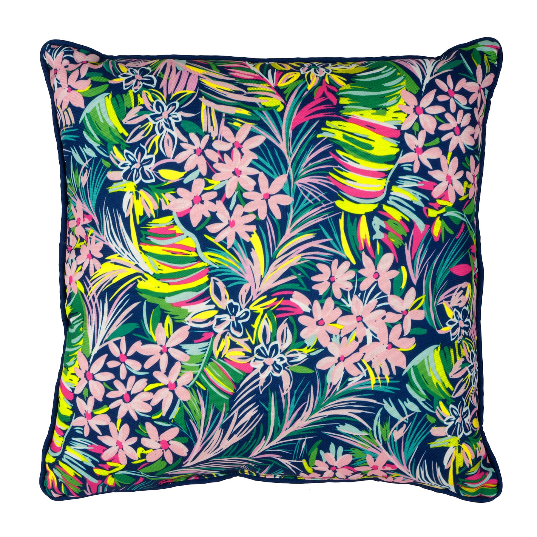 16&#x22; Blue Floral Outdoor Throw Pillow by Ashland&#xAE;