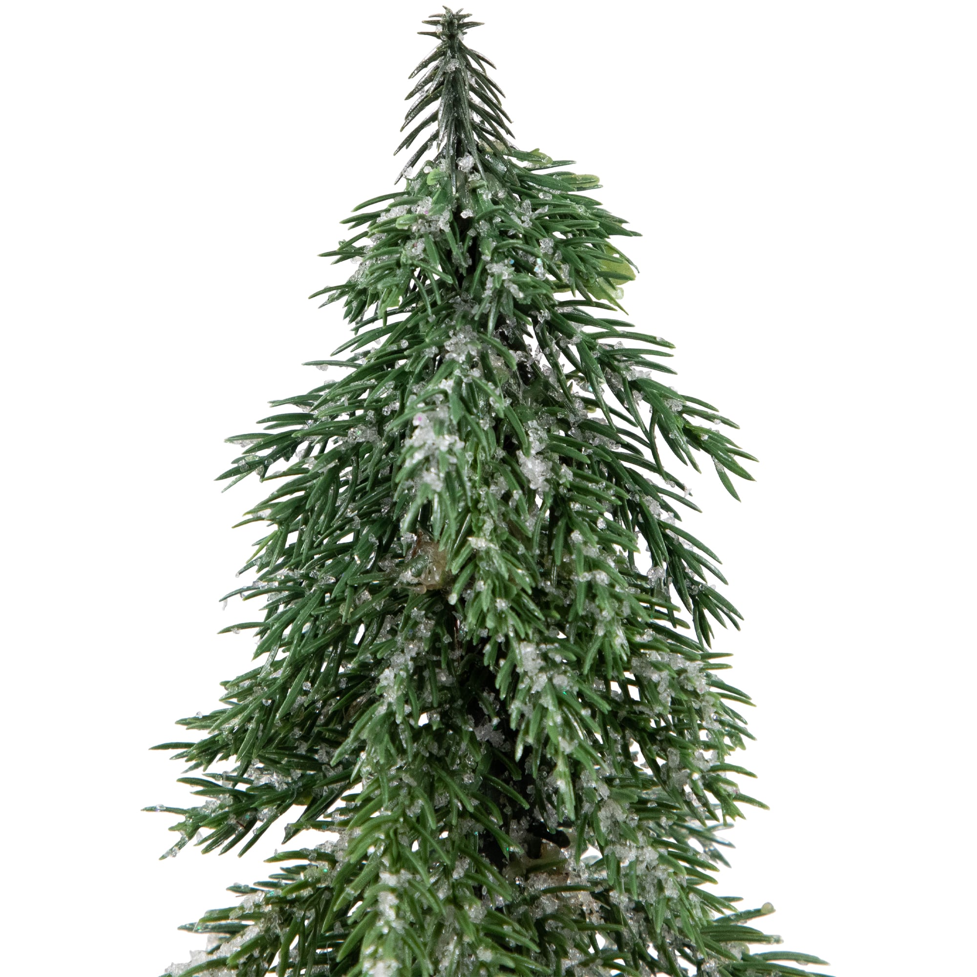 7.5" Unlit Frosted Icy Pine Christmas Tree with Jute Base