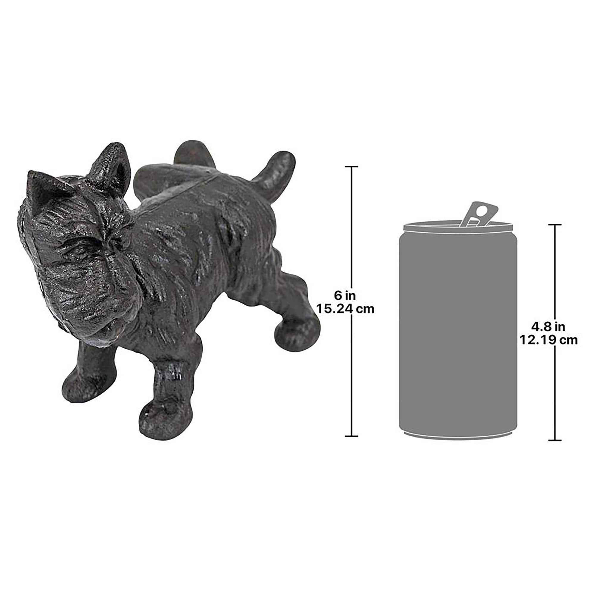 Design Toscano 7&#x22; Naughty Scotty Dog Die-Cast Iron Bookend &#x26; Doorstop