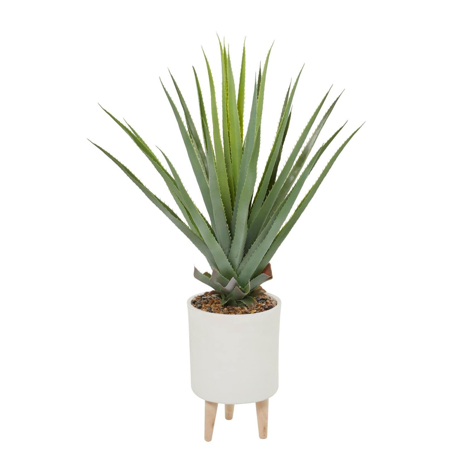 3.5" Potted Modern Style Aloe Vera Artificial Foliage