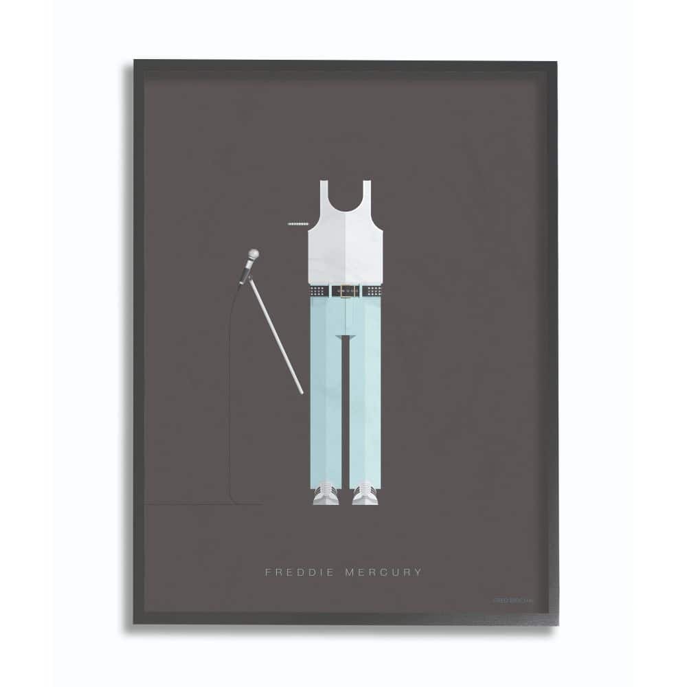 Stupell Industries Freddie Mercury Wall Art in Black Frame
