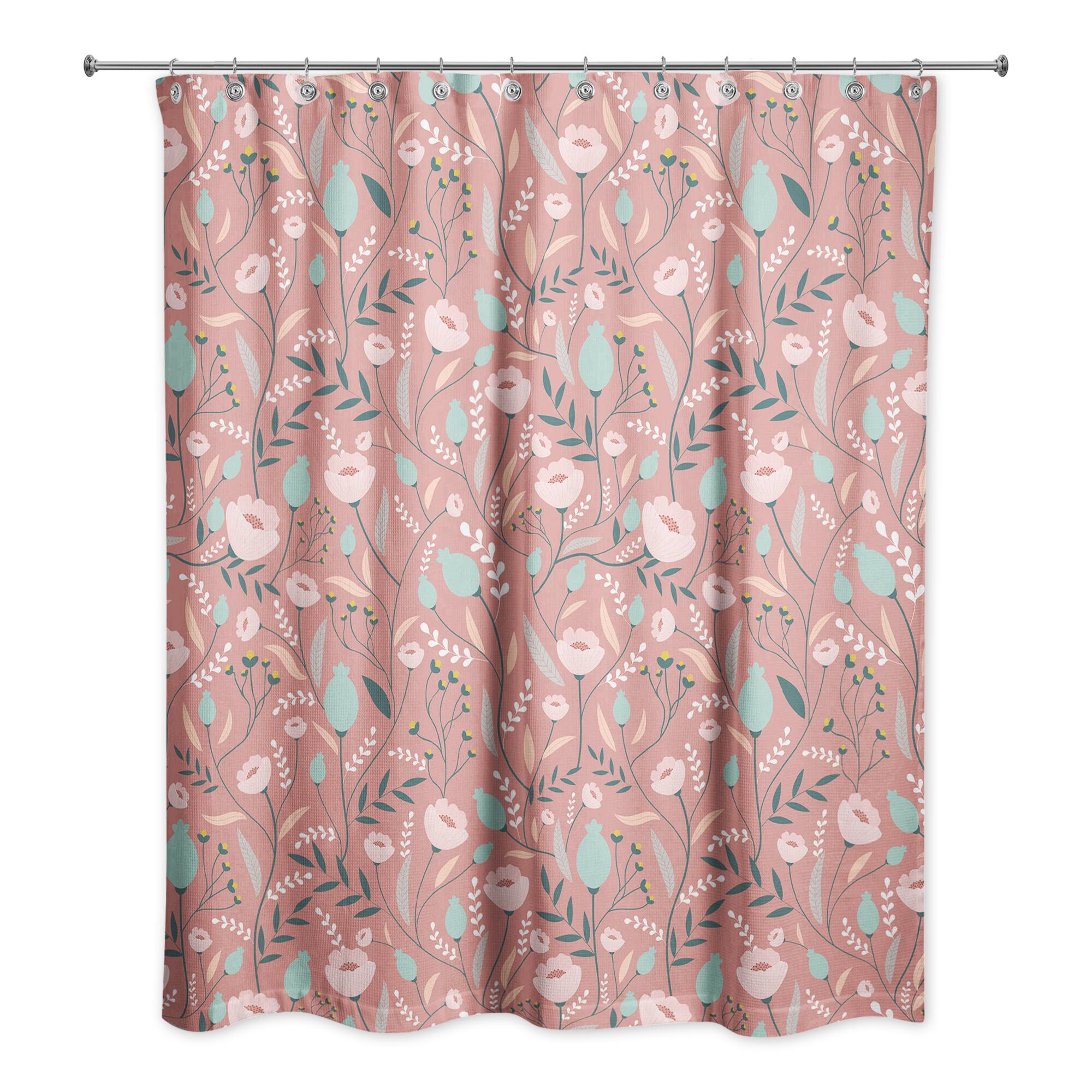 Winding Flowers 71" x 74" Shower Curtain