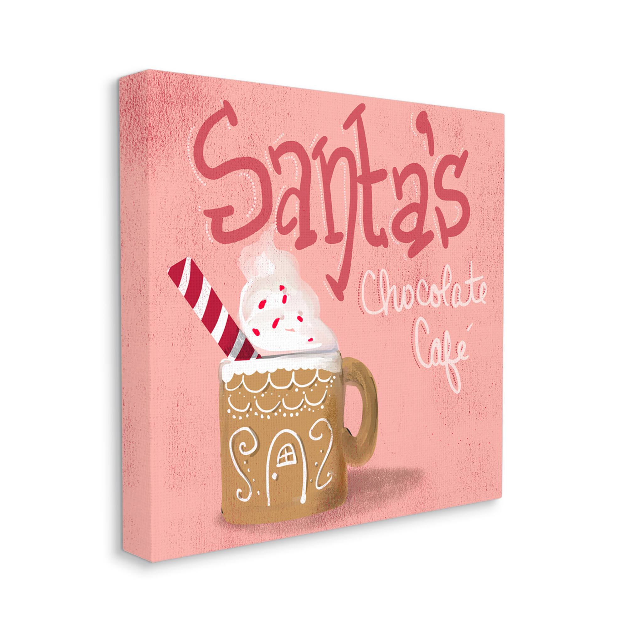 Stupell Industries Santa's Chocolate Cafe Sign Canvas Wall Art