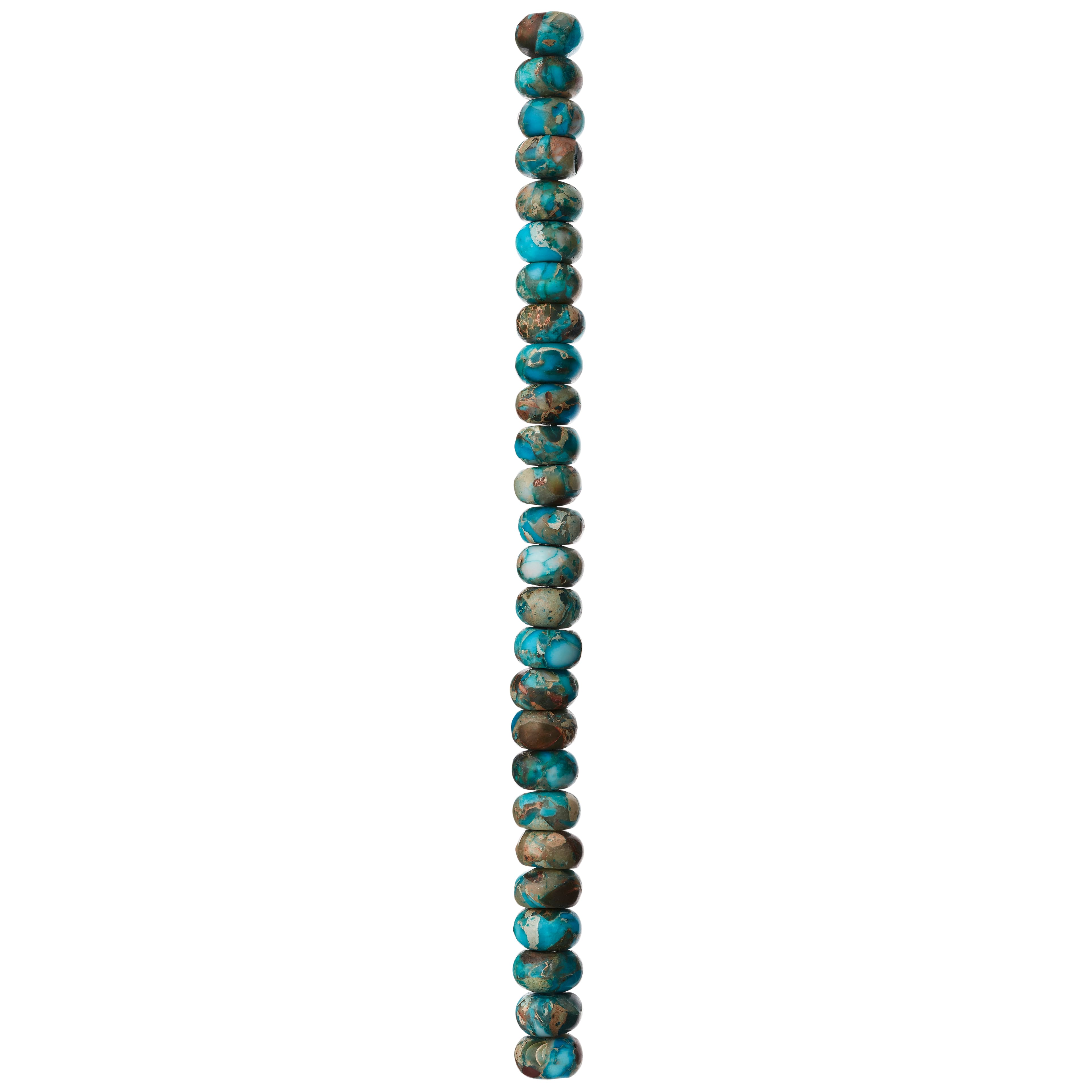 12 Pack:  Aqua Serpentine Rondelle Beads, 8mm by Bead Landing&#x2122;