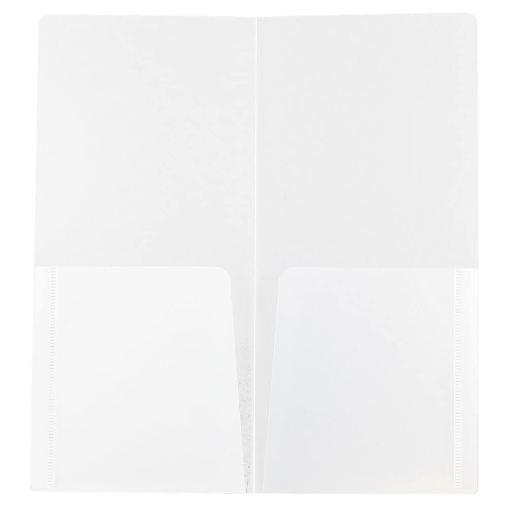 JAM Paper Clear Heavy Duty Plastic 2-Pocket Mini Folders, 6ct.