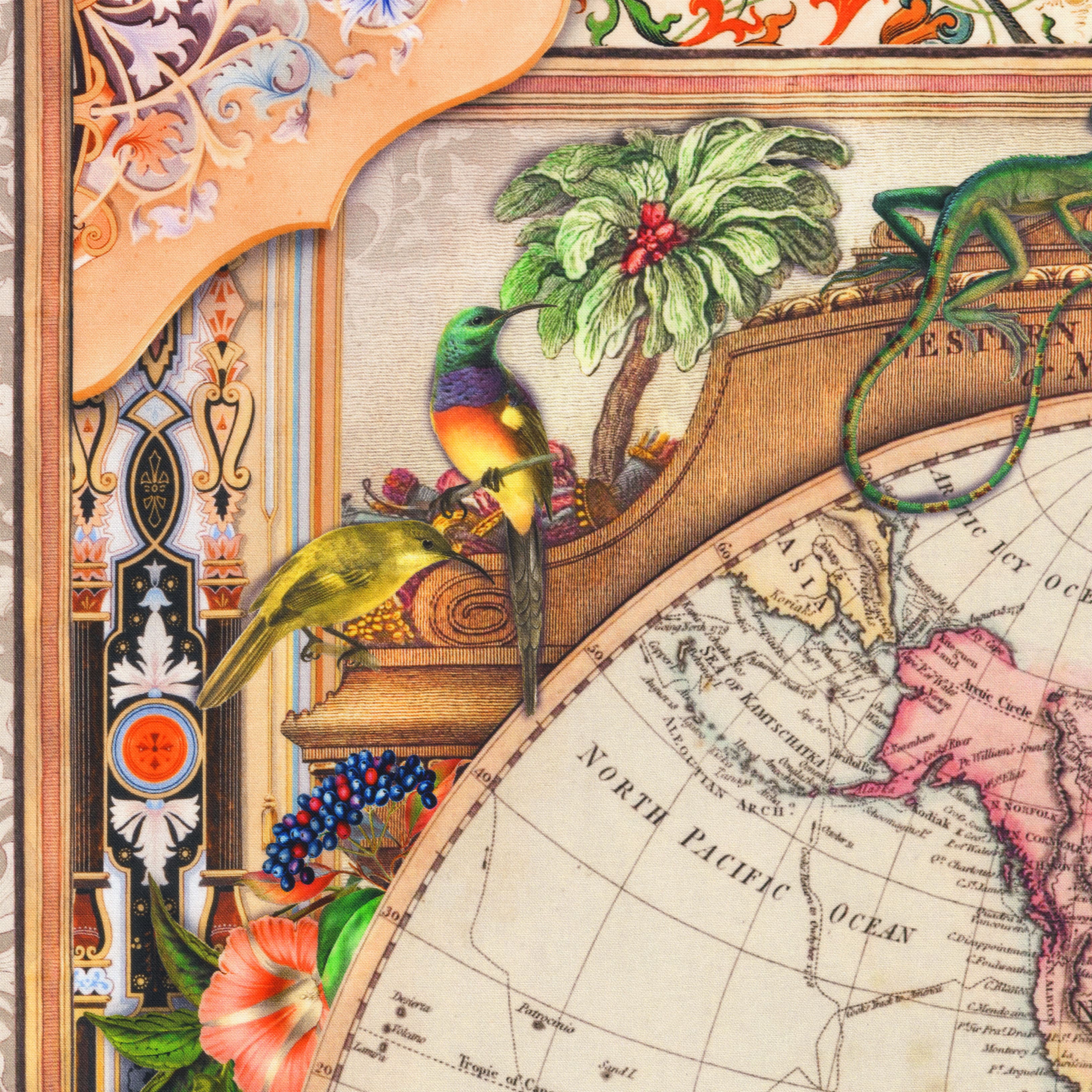 Robert Kaufman World Map Fabric